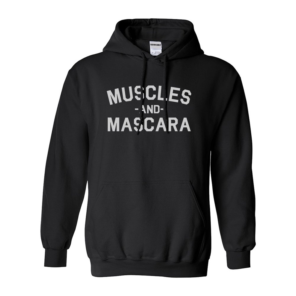Fashionisgreat Unisex Gym Hoodie - Muscles & Mascara Workout Pullover for Men & Women | Perfect for Fitness Training, Yoga & Casual Streetwear