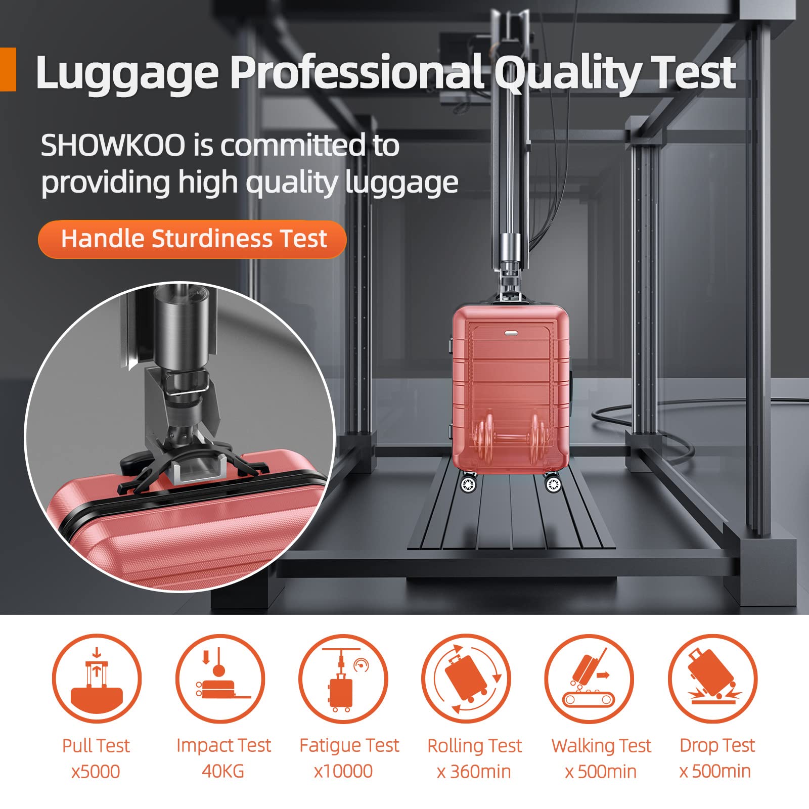 SHOWKOO Expandable 3-Piece Luggage Set with TSA Lock, Durable PC+ABS Suitcases, Double Spinner Wheels - Rose Gold | Perfect for Travel, Business Trips & Vacations