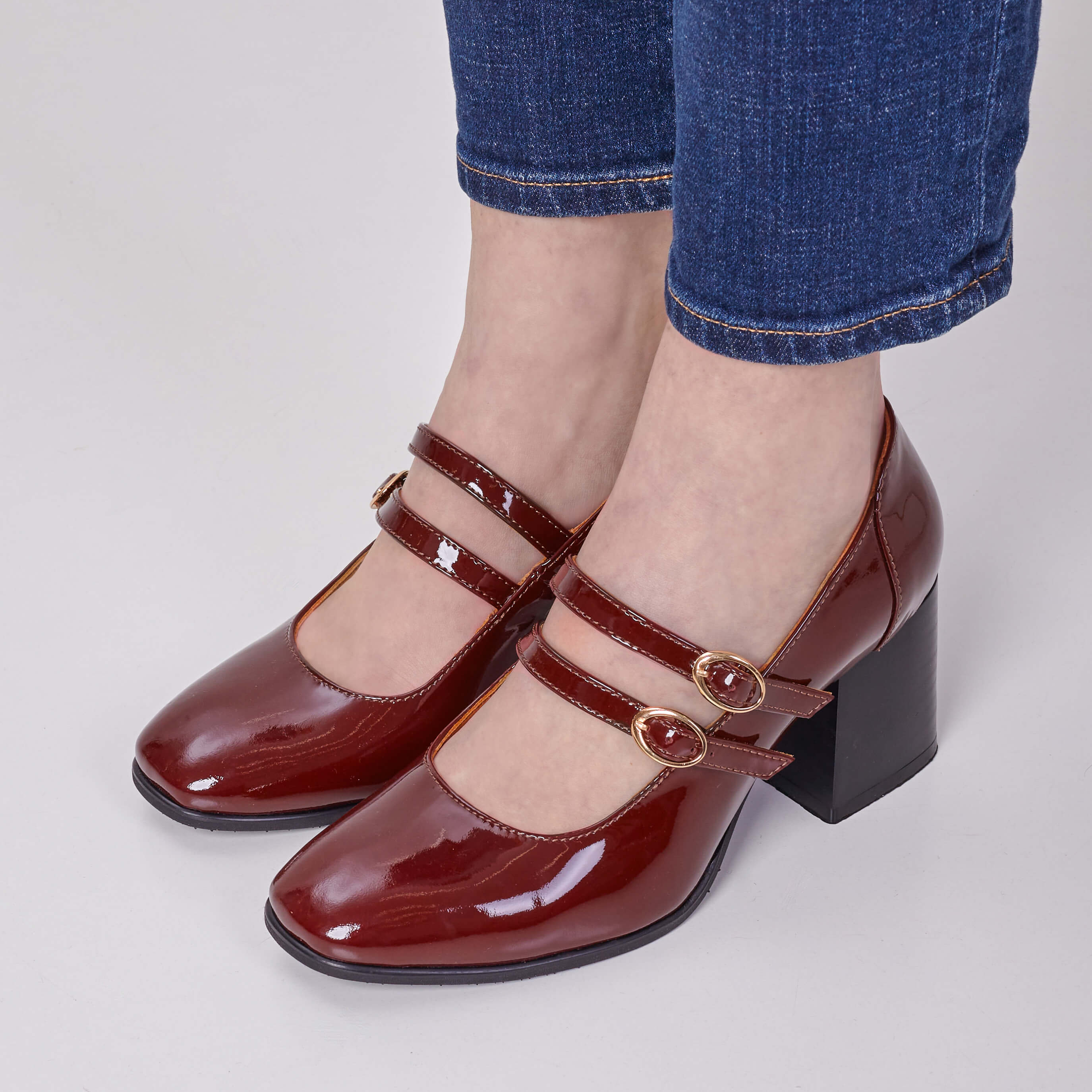 Elegant Marcel Mary Jane Heels for Women - Comfortable Low Block Heel Dress Shoes - Perfect for Office, Wedding & Special Occasions