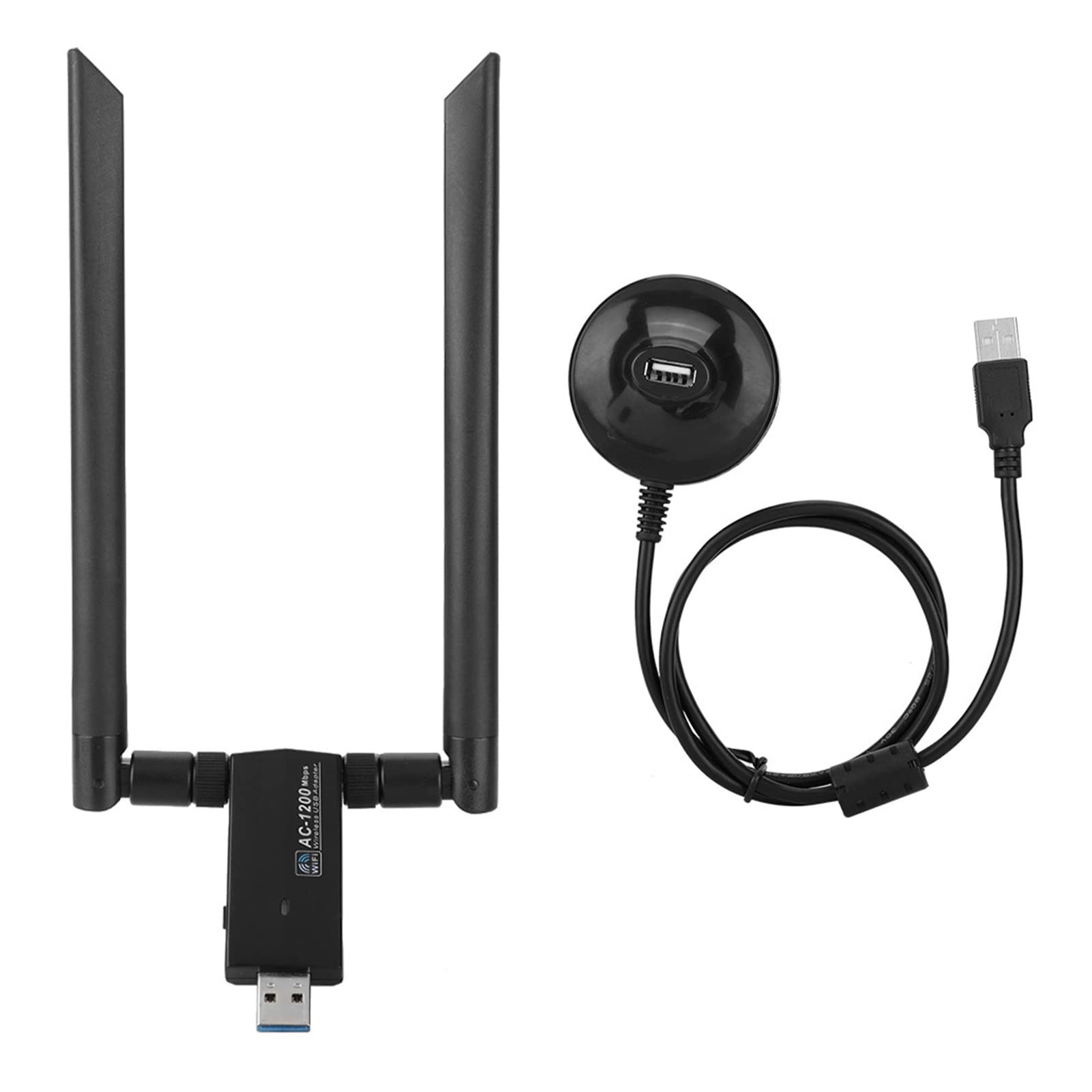 Cuifati Dual Band USB WiFi Adapter - 1200Mbps Wireless Network Card with 2.4GHz/5GHz RTL8812AU Chipset, High Gain Antenna for PC Laptop Desktop - Perfect for Gaming, Streaming & Home Office Connectivity