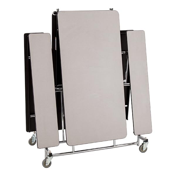 Heavy-Duty Rectangle Rolling Cafeteria Table with Benches - Mobile School Lunch Room Furniture with Casters for Classrooms, Dining Halls & Cafeterias | Durable & Easy to Move