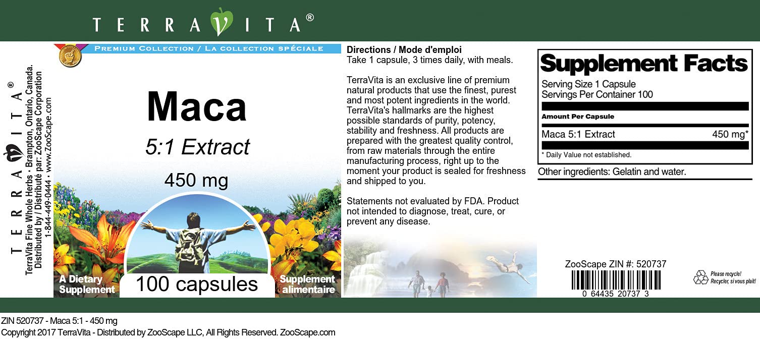 Premium 5:1 Maca Root Extract 450mg - 100 Capsules | Natural Energy & Vitality Booster | Supports Hormonal Balance & Stamina | Perfect for Athletes, Busy Professionals & Wellness Enthusiasts