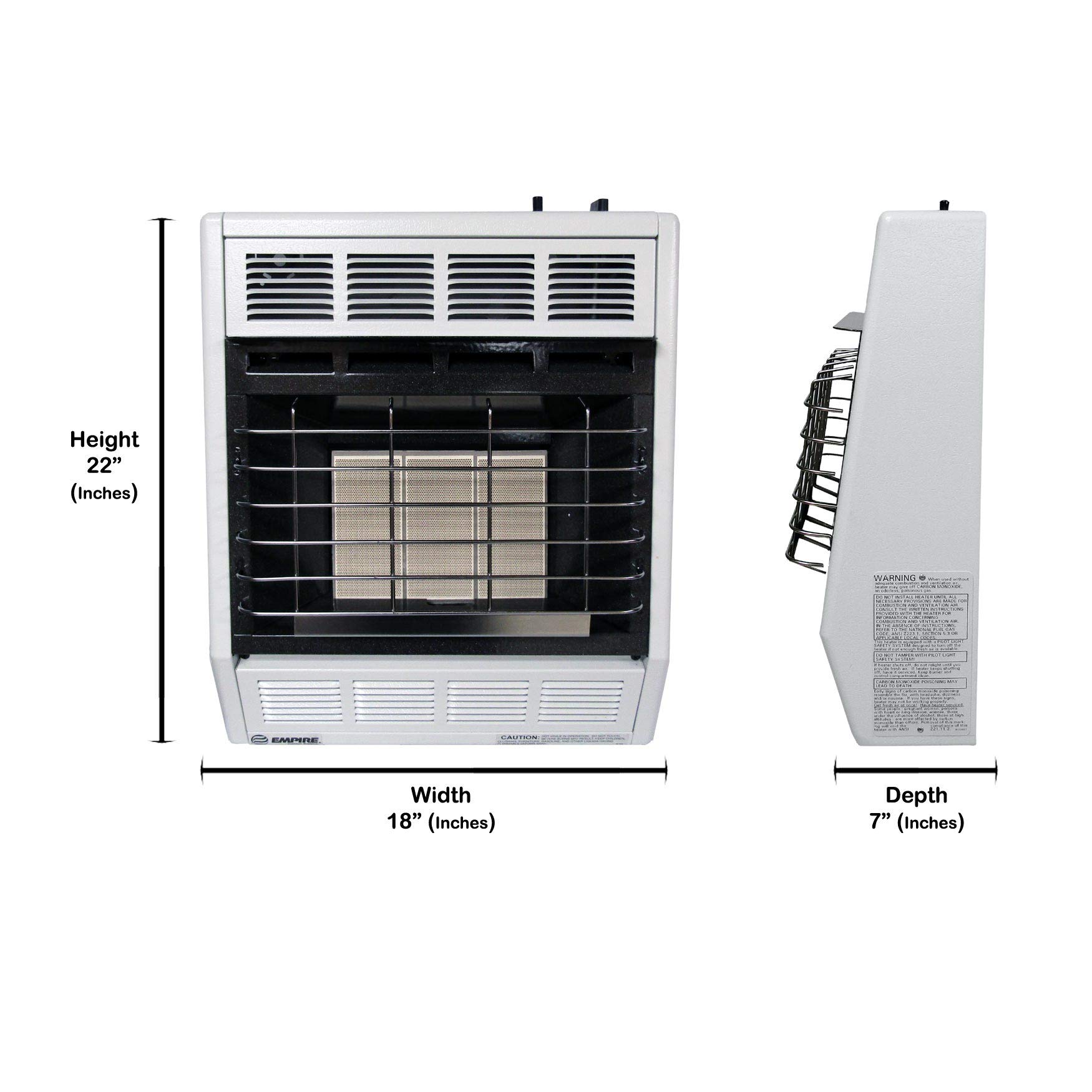 Empire SR18W 18,000 BTU Infrared Liquid Propane Vent-Free Space Heater - Perfect for Garages, Workshops & Large Rooms