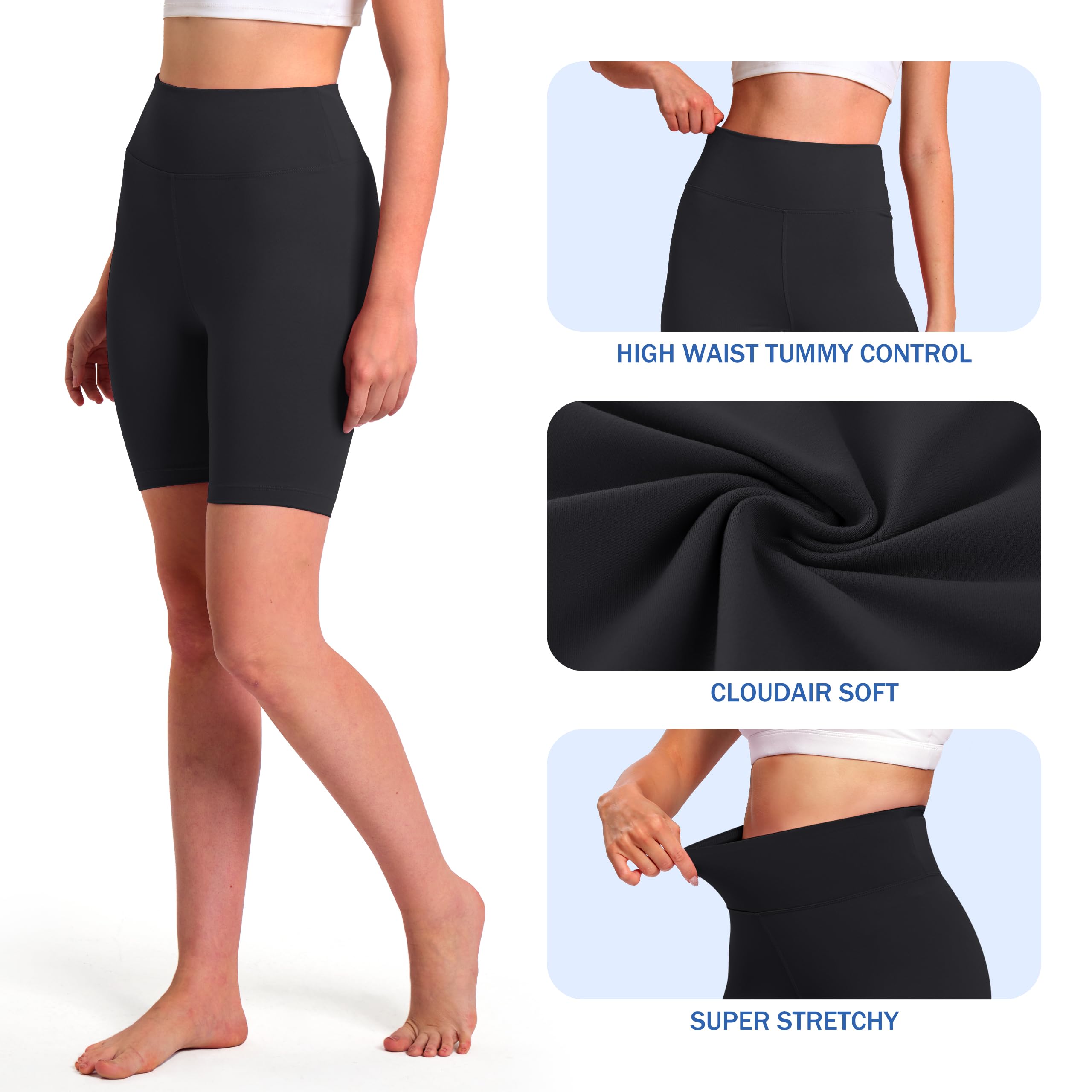 VALANDY Women's High Waisted Biker Shorts - 8