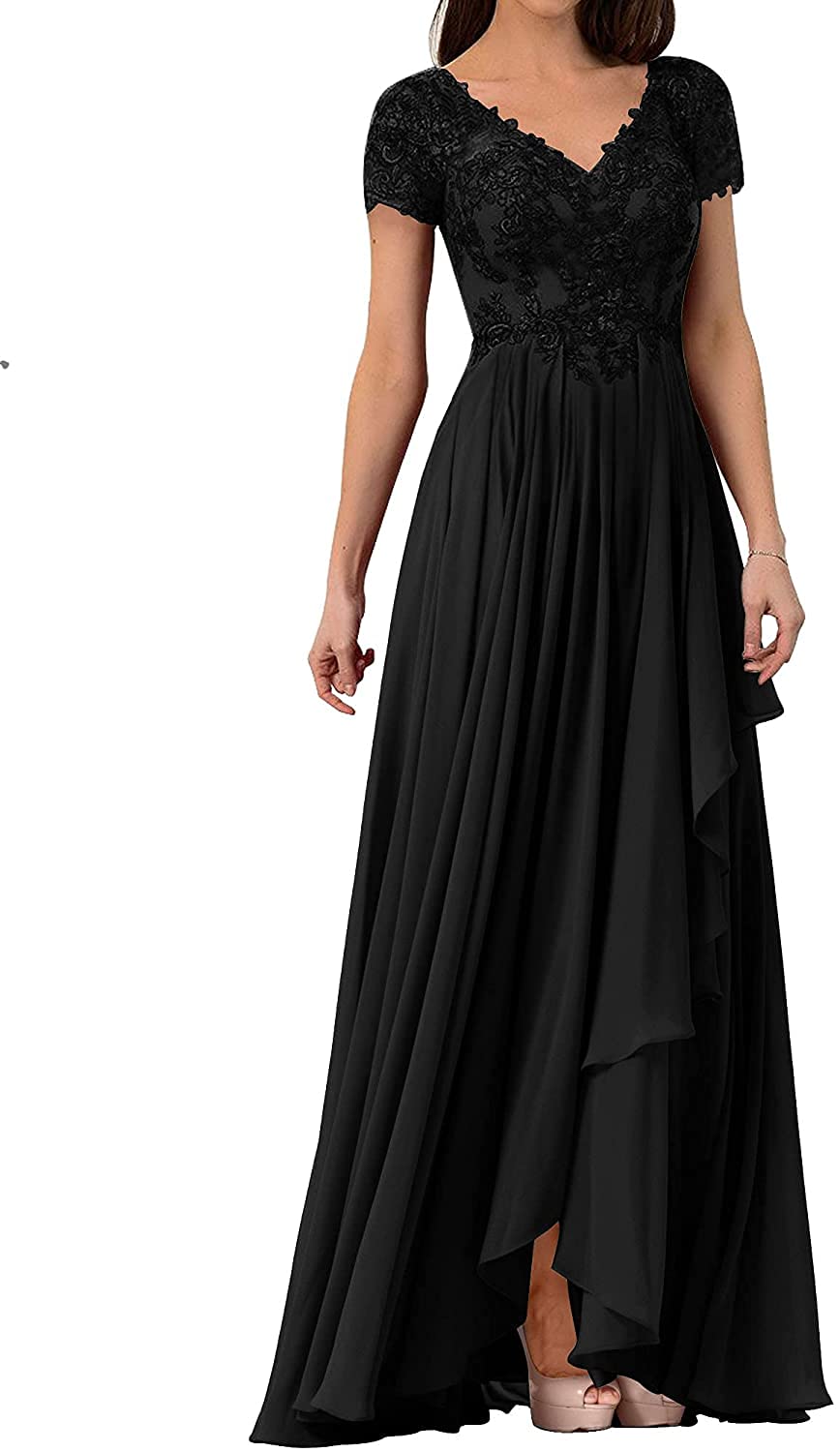 Elegant Lace Mother of The Bride Dresses for Women - V-Neck Chiffon Formal Evening Gown for Weddings, Parties & Special Occasions