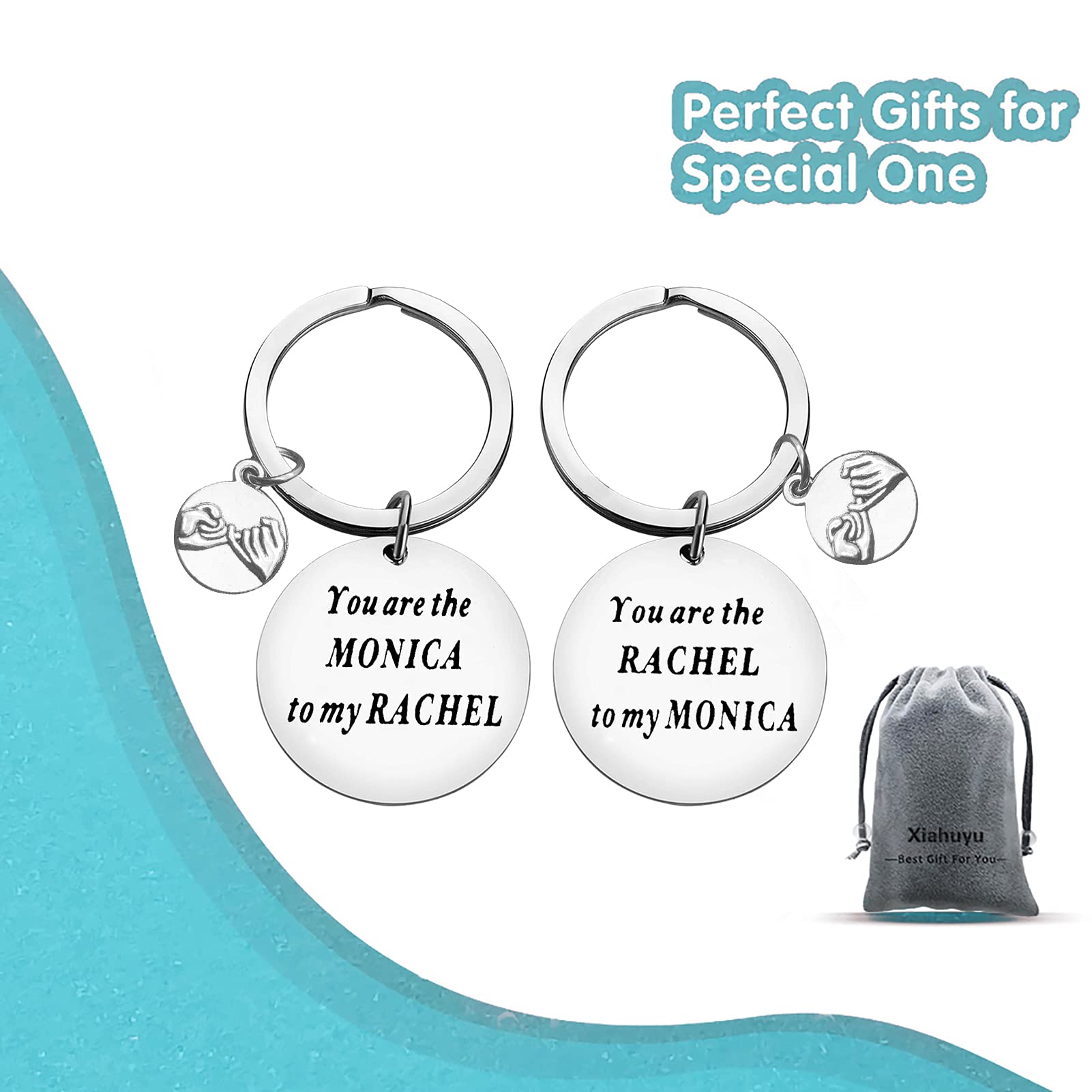 Best Friend Keychain - Cute Friendship Gifts for Women, Mothers Day, Christmas & Birthday Presents - Perfect for Best Friends, Sisters & Loved Ones | Great for Everyday Carry, Gift Giving & Special Occasions