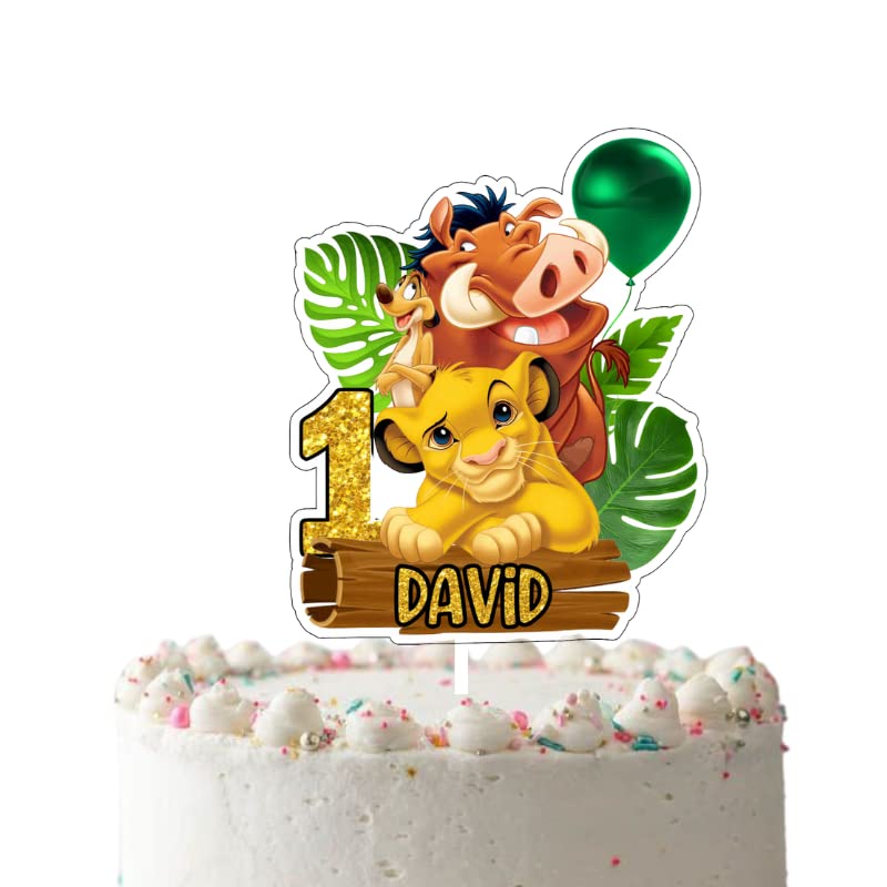 Lion King Cake Topper - Personalized Custom Birthday Cake Decoration for Disney Themed Parties | Perfect for Kids' Birthday Cakes, Baby Showers & Disney Movie Night Decorations