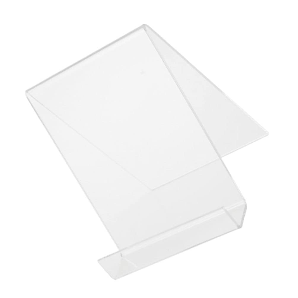 Zerodeko 2-Pack Clear Acrylic Book Display Stand - Desktop Book Holder for Textbook, Cookbook & Photo Frame - Vertical Book Shelf Organizer for Office, Classroom & Home Decor (Transparent)