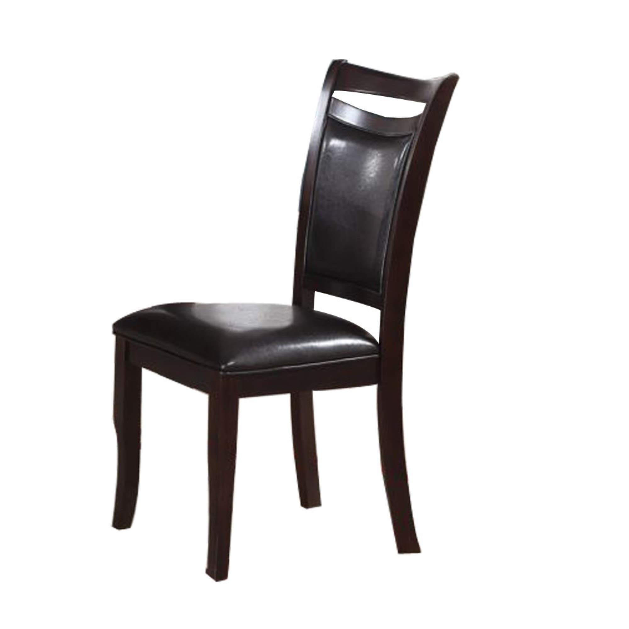 Benjara Benzara Dark Brown Wooden Dining Chairs Set of 2 - Solid Wood Construction, Comfortable Seating for Kitchen, Dining Room, and Restaurant Use