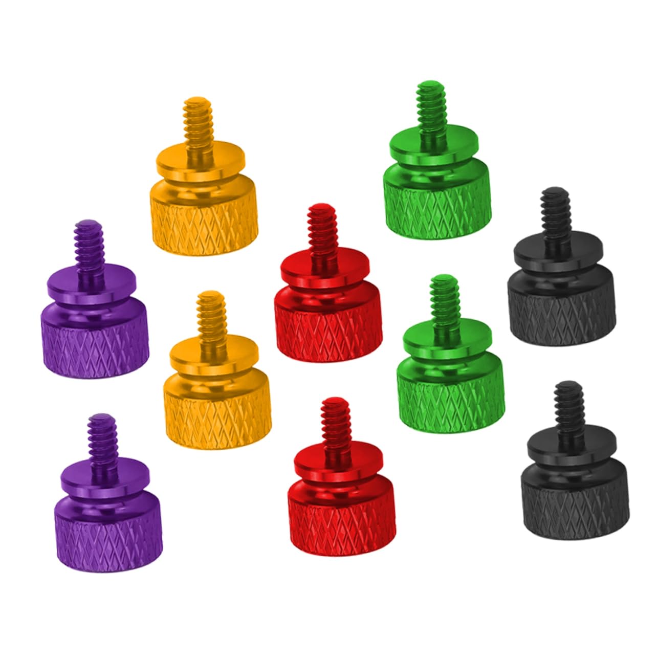Mikikit 10pcs Aluminum Alloy Knurled Thumb Screws for Computer Case - Durable Chassis Screws for PC Build, Repair & Maintenance - Perfect for DIY, Gaming PC, and Workstation Upgrades