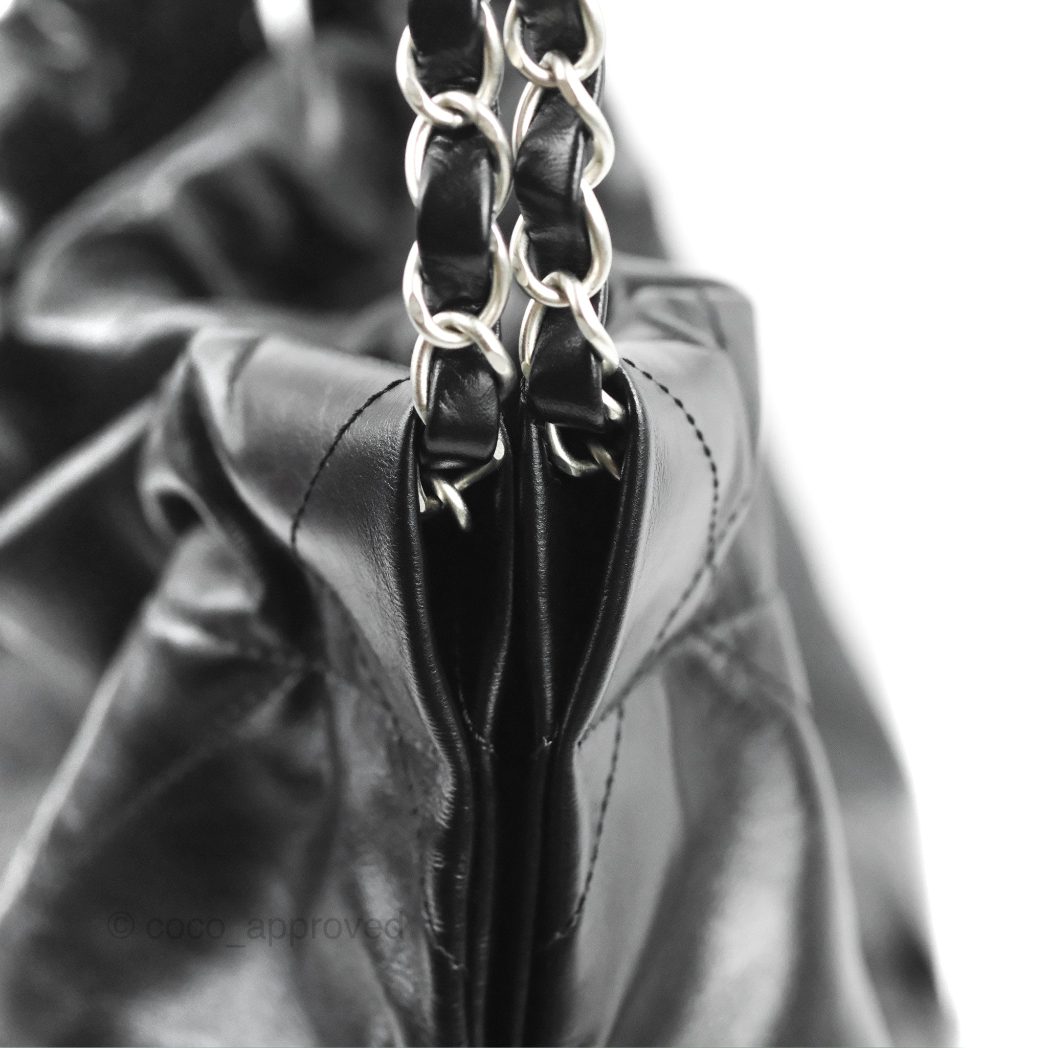 Chanel 22 Small Handbag Black Shiny Calfskin Leather with Matte Silver Hardware - Luxury Crossbody Bag for Women, Perfect for Date Night & Evening Events