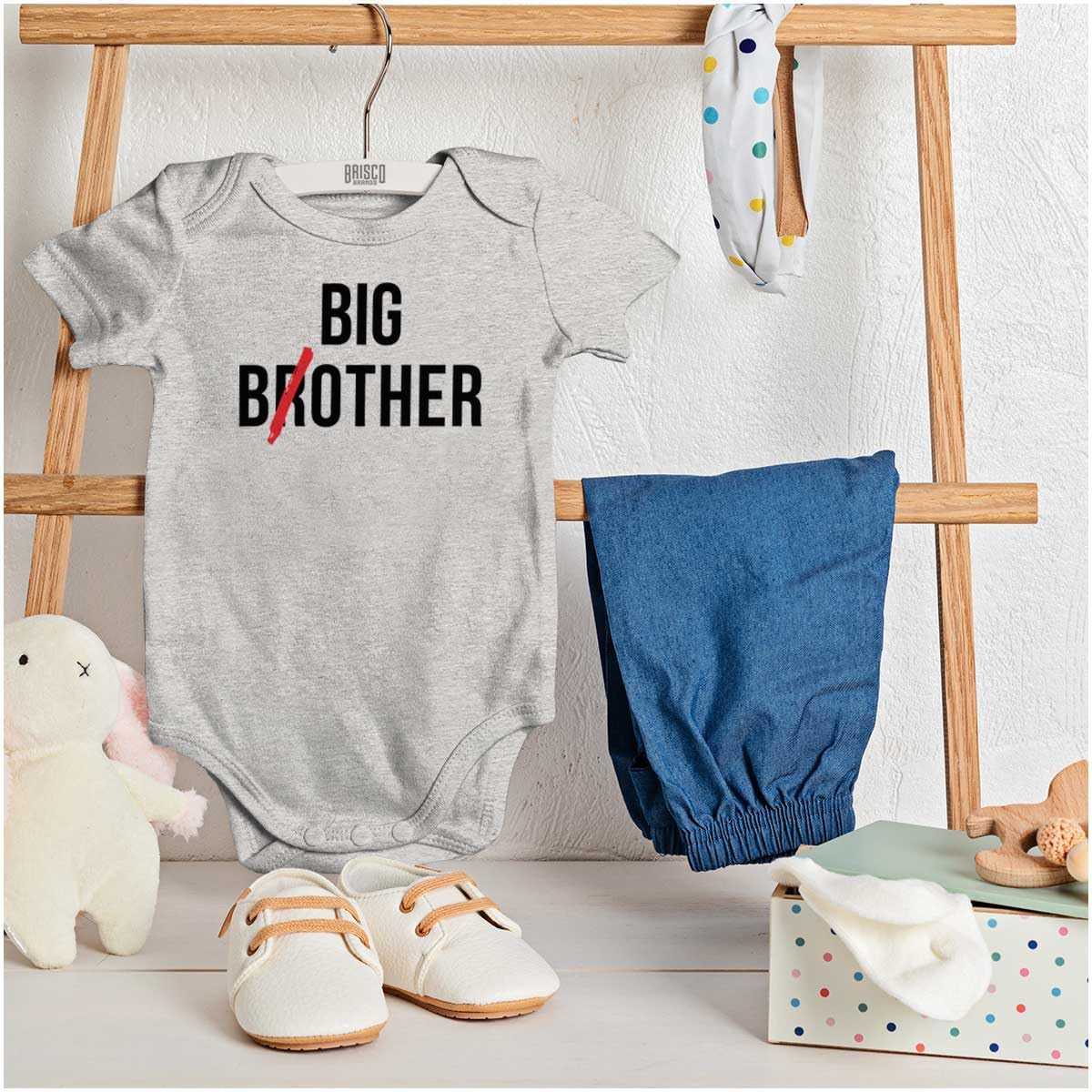 Brisco Brands Big Brother Funny Baby Bodysuit Jumper for Boys - Cute Matching Outfits for Siblings & Family Photos
