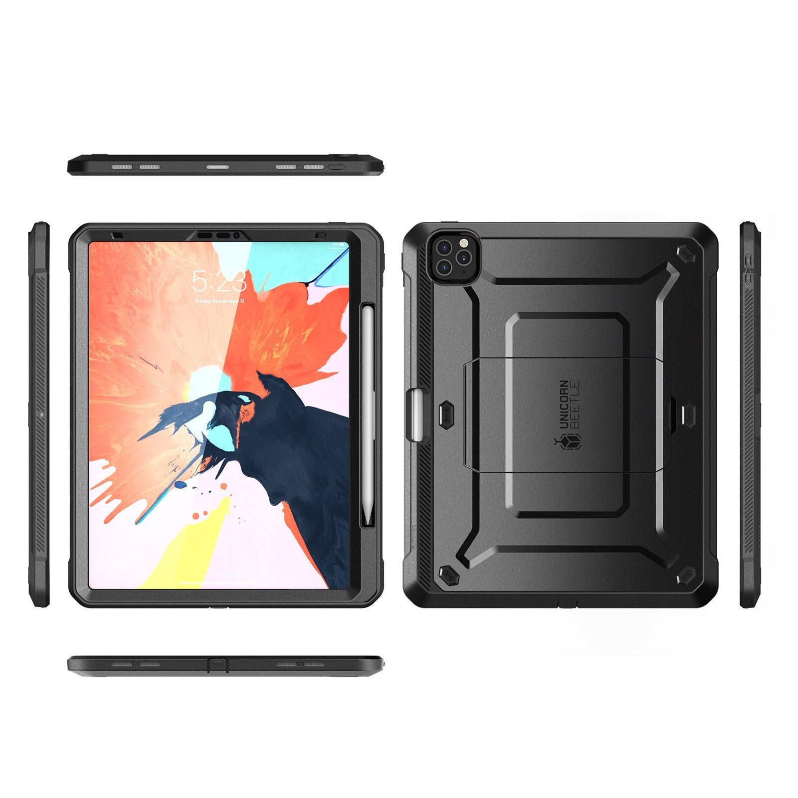 Apple iPad Pro 12.9 Inch (2020) Unicorn Beetle Pro Rugged Protective Case - Heavy Duty Shockproof Cover with Screen Protector - Perfect for Construction, Outdoor & Travel Use (Black)