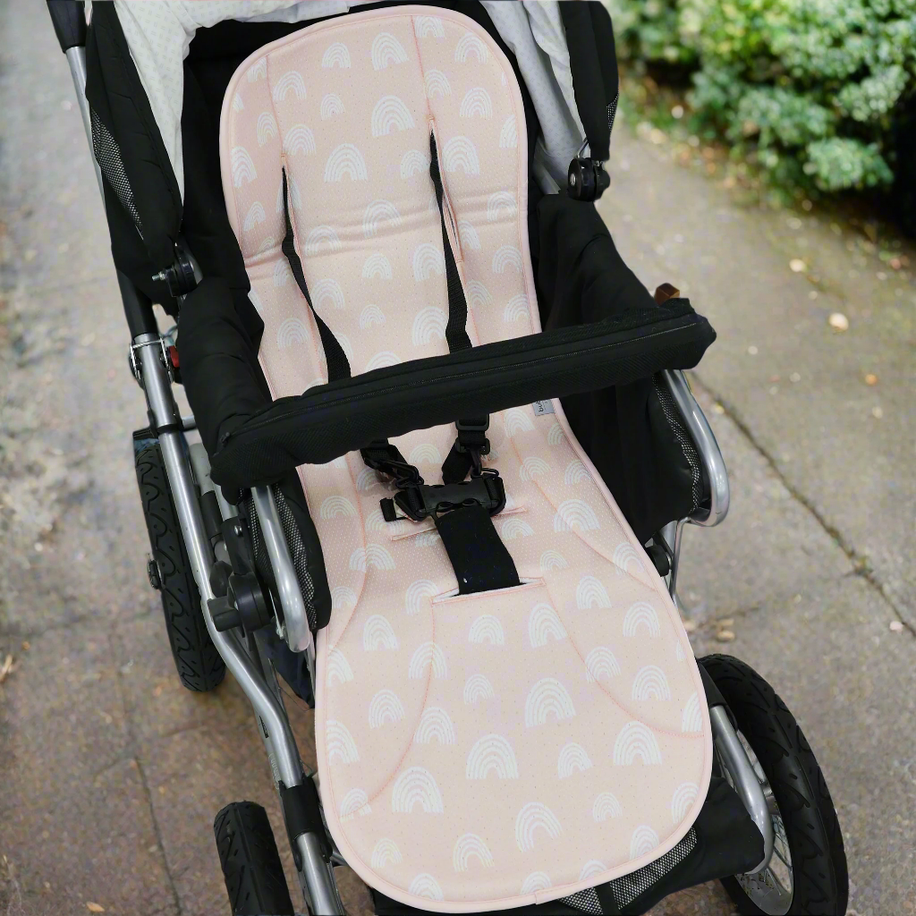 Nordic AIR+ Reversible Stroller Liner for Baby - Breathable & Washable Berry/Rose Design - Perfect for Car Seats, Prams, and Strollers - Comfortable for Infants & Toddlers