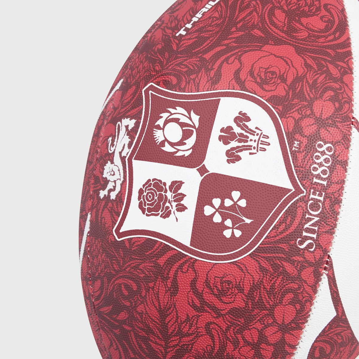 Canterbury British & Irish Lions Thrillseeker Rugby Ball - Official Match Size Red Rugby Ball for Training & Games - Perfect for Rugby Fans, Supporters & Players