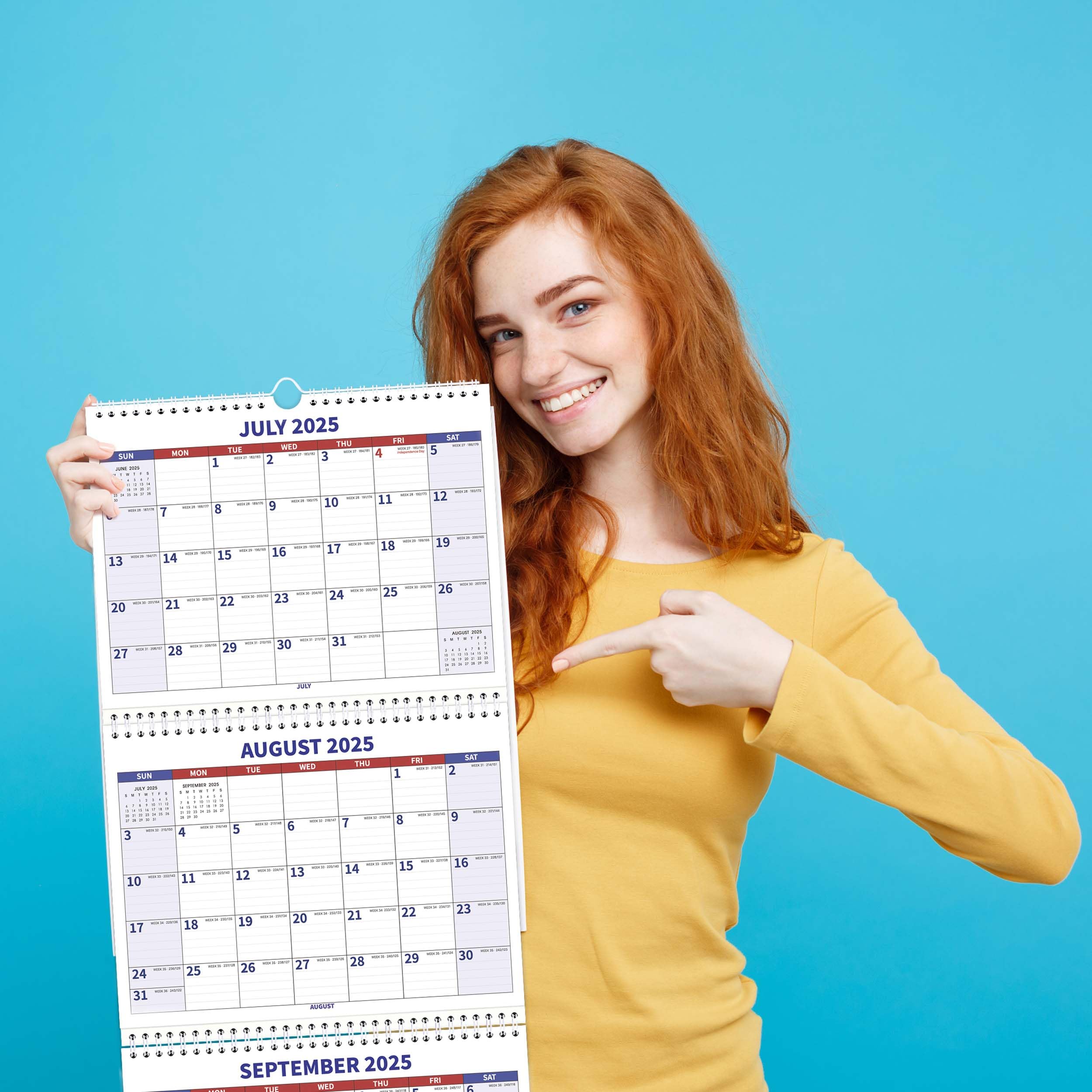 2025-2027 Wall Calendar - 3 Month Vertical Display Planner | July 2025 - June 2027 | 2 Year Academic Calendar with US Holidays | 11