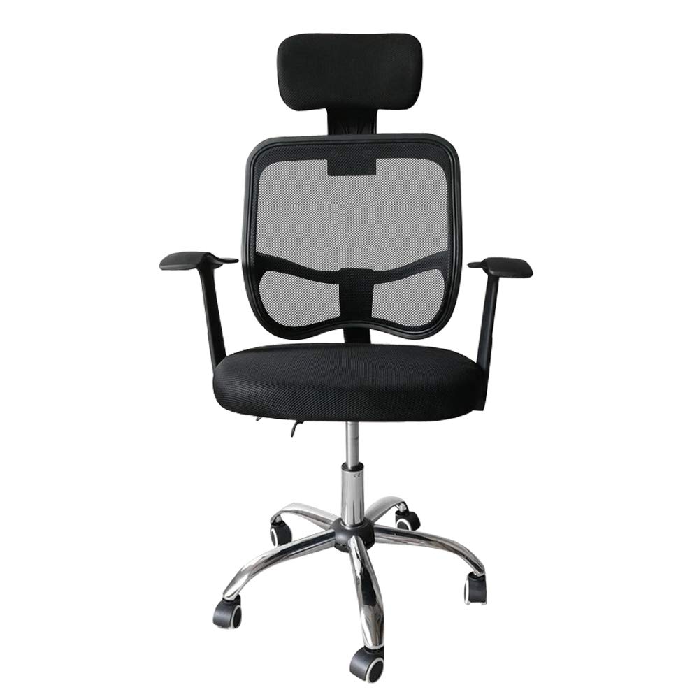 Ergonomic Office Chair with Adjustable Lumbar Support & Reclining Back - Black Mesh Desk Chair for Home & Work Comfort - Perfect for Long Hours Sitting, Gaming, and Remote Work