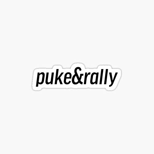 Puke & Rally Sticker - Funny Car Decal for Windows, Trucks, Laptops & Phones - Durable Vinyl Waterproof Sticker for Outdoor & Indoor Use - Perfect for Parties, Tailgating & College Dorm Decor