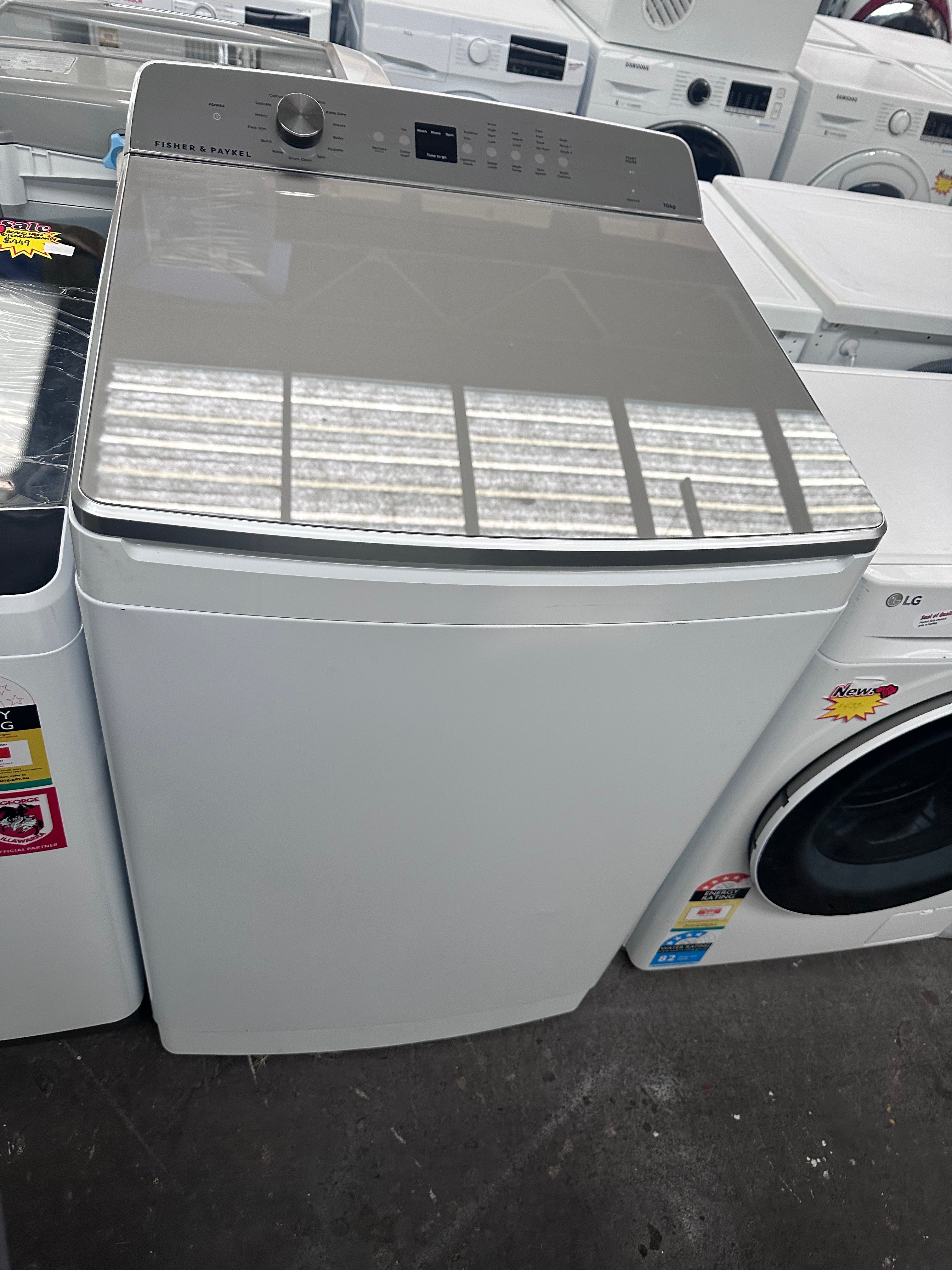 Fisher & Paykel WL1064G1 10kg Top Load Washing Machine - Series 5 Factory Second | Great for Large Families & Laundry Rooms | Energy Efficient & Space Saving Design