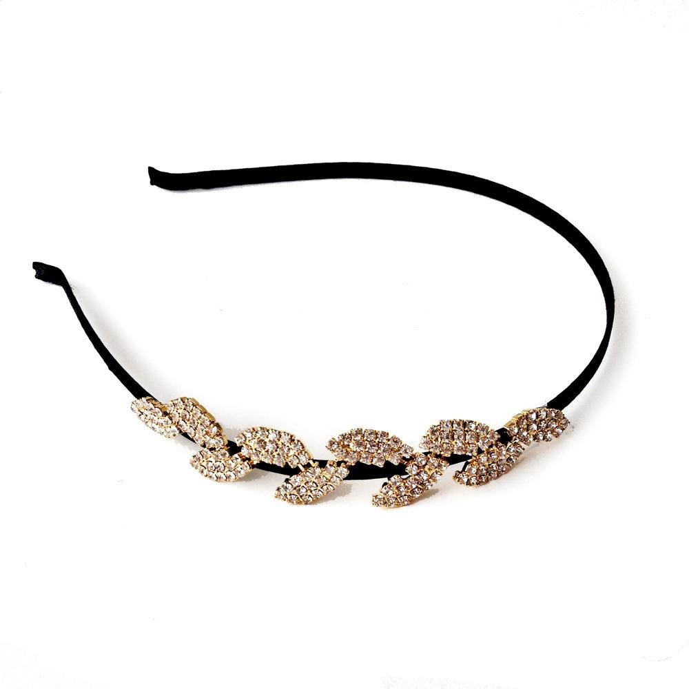 Elegant Half Olive Crystal Headband for Women - Sparkling Hair Accessory for Weddings, Parties & Everyday Glam