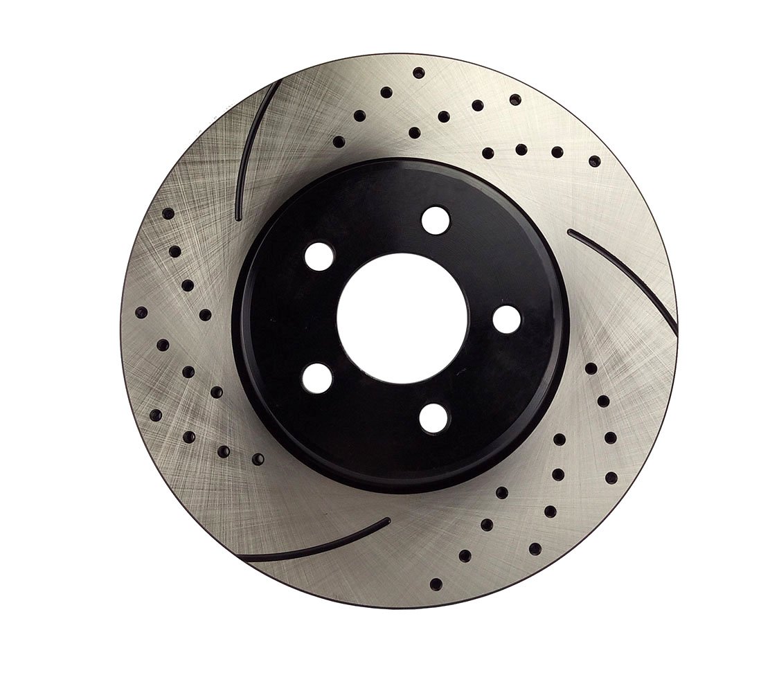 High-Performance Front Brake Kit with Drilled & Slotted Rotors & Ceramic Pads for 2005-2017 Chrysler 300 | 2006-2017 Dodge Challenger/Charger/Magnum V6 RWD - Perfect for Racing, Daily Driving & Performance Upgrades