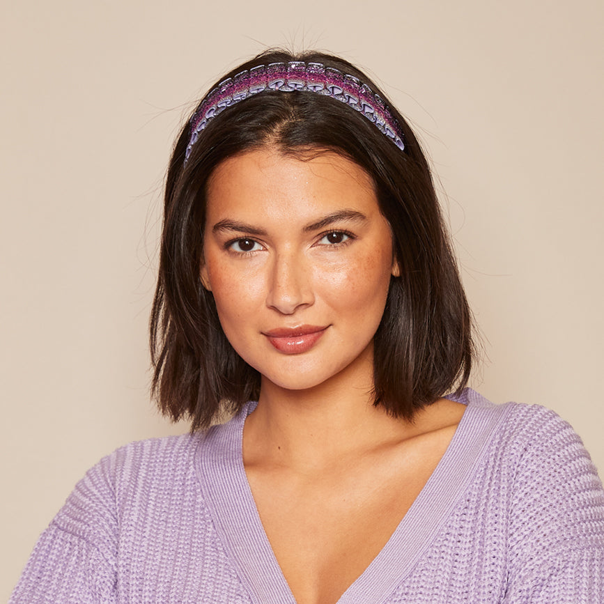 Rafaela Metallic Velvet Headband for Women - Elegant Hair Accessory for Parties, Weddings & Special Occasions