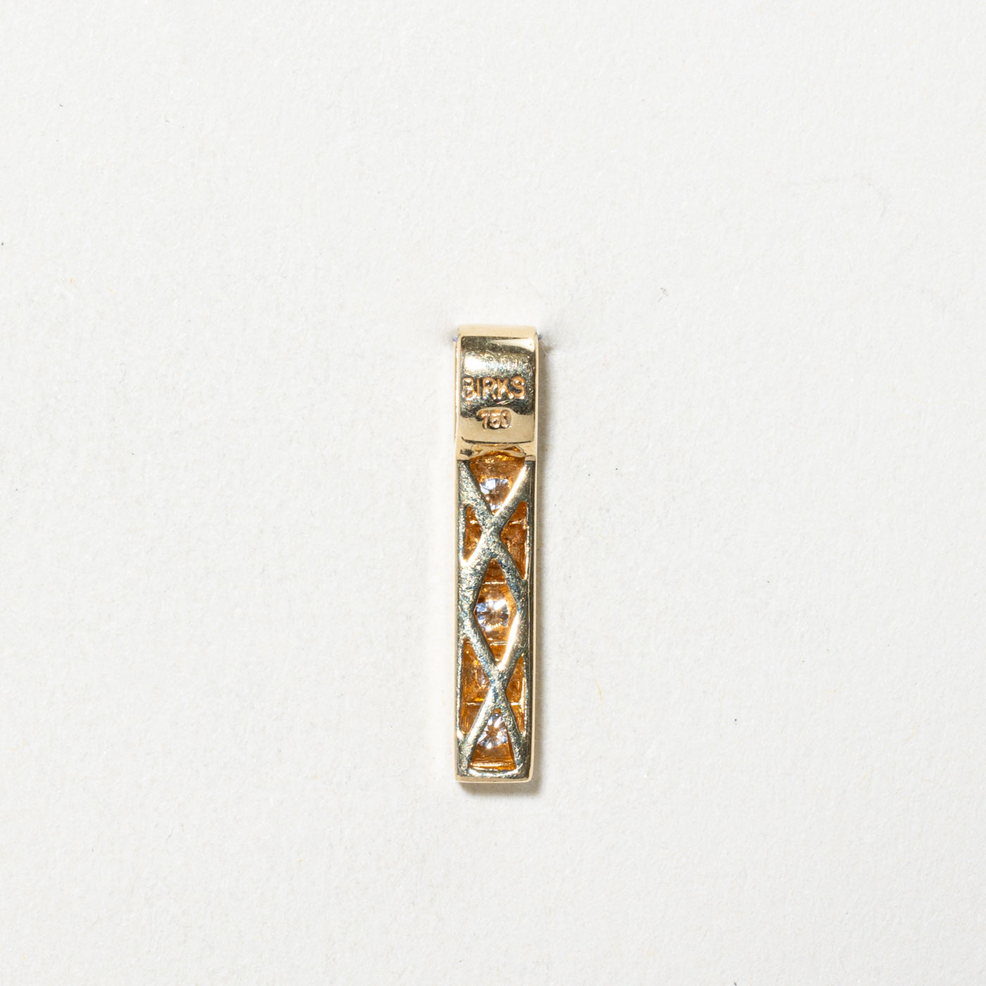 Birks Channel Set Diamond Bar Pendant Necklace | 0.40ctw Genuine Diamonds | Elegant Jewelry Gift for Women | Perfect for Weddings, Anniversaries & Special Occasions