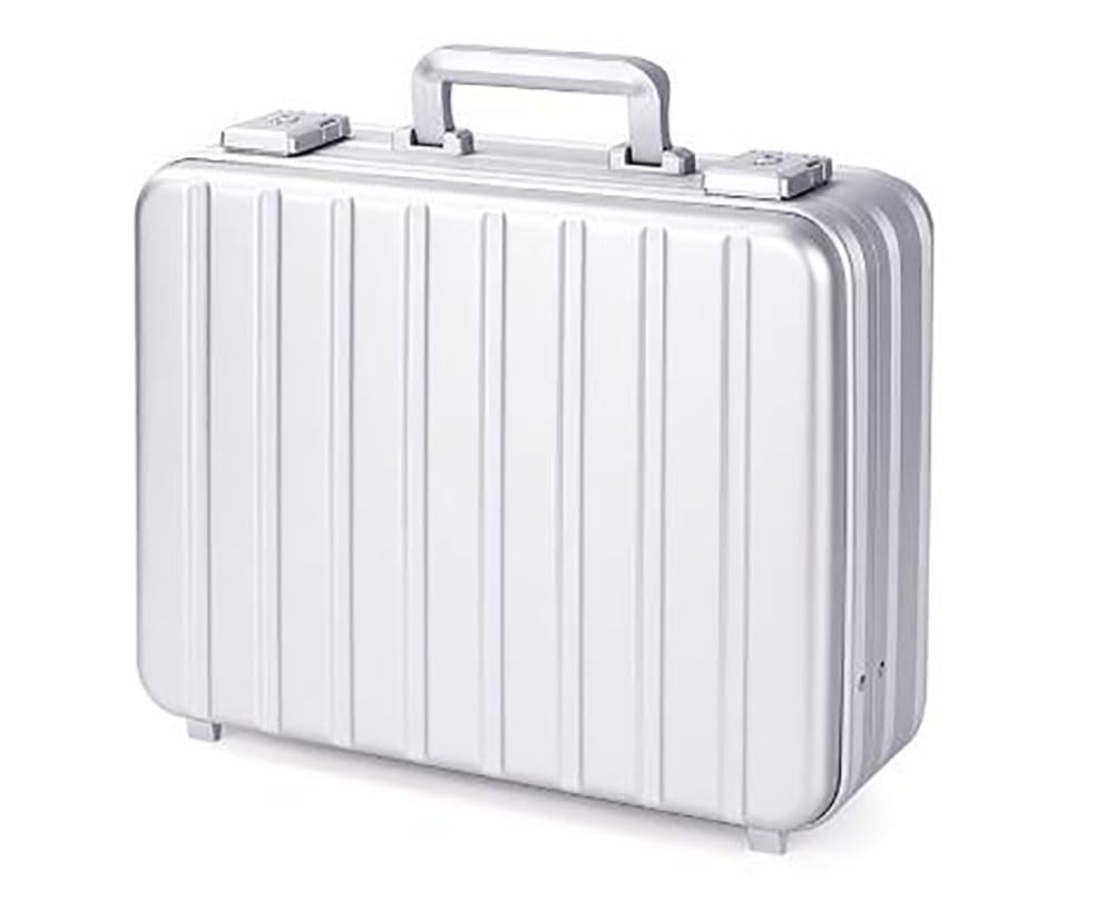 Silver Aluminum Attache Case with TSA Lock - Padded Laptop Briefcase & Hard-Sided Money Suitcase with Foam Protection | Perfect for Business Travel, Office Commute & Secure Document Storage