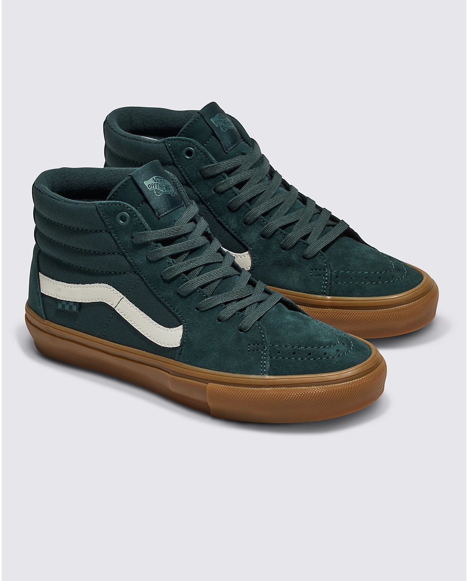 VANS Skate Sk8-Hi Shoes for Men & Women - Dark Green/Gum Sole - Classic High-Top Skateboard Sneakers for Streetwear & Casual Outfits