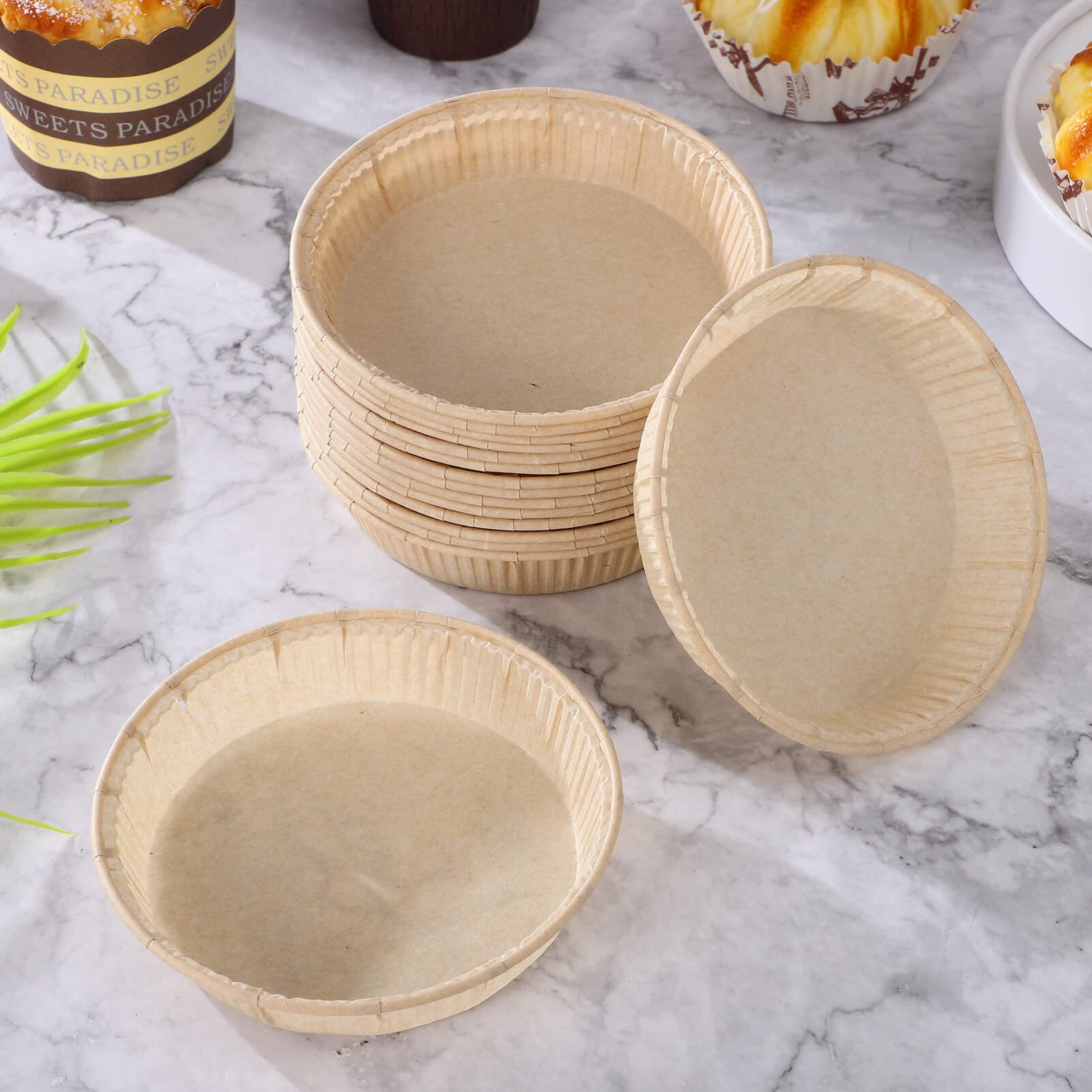 100 Pcs Heavy Duty Nonstick Round Quiche Pans with Fluted Sides - Perfect for Baking Pies, Tarts, Desserts | Ideal for Home Bakers, Professional Chefs & Holiday Cooking