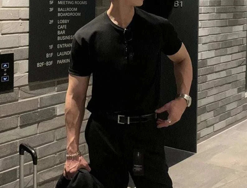 Antonio's Smart Casual Summer T-Shirt for Men - Breathable Cotton Short Sleeve Shirt for Office, Travel & Outdoor Activities