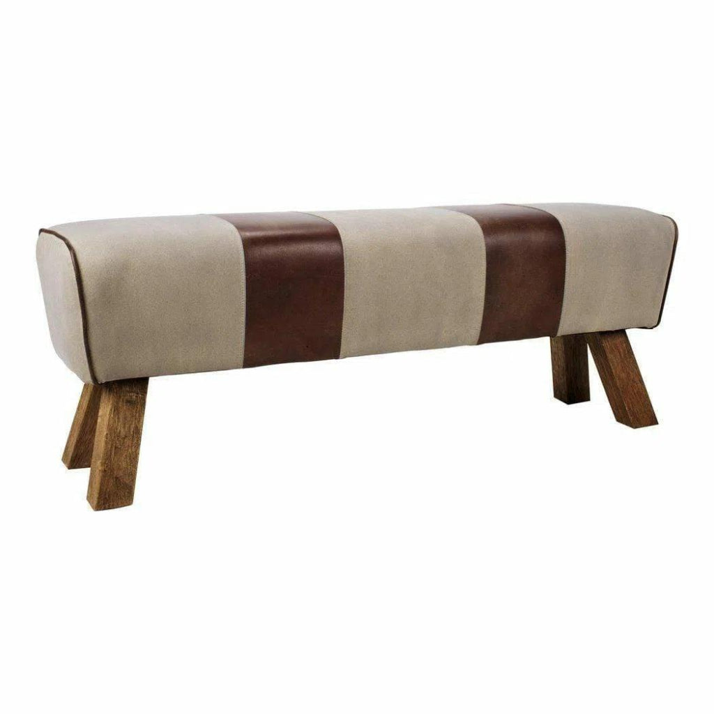 52 Inch Brown Retro Wooden Bench - Classic Vintage Style for Living Room, Bedroom, or Outdoor Patio Decor