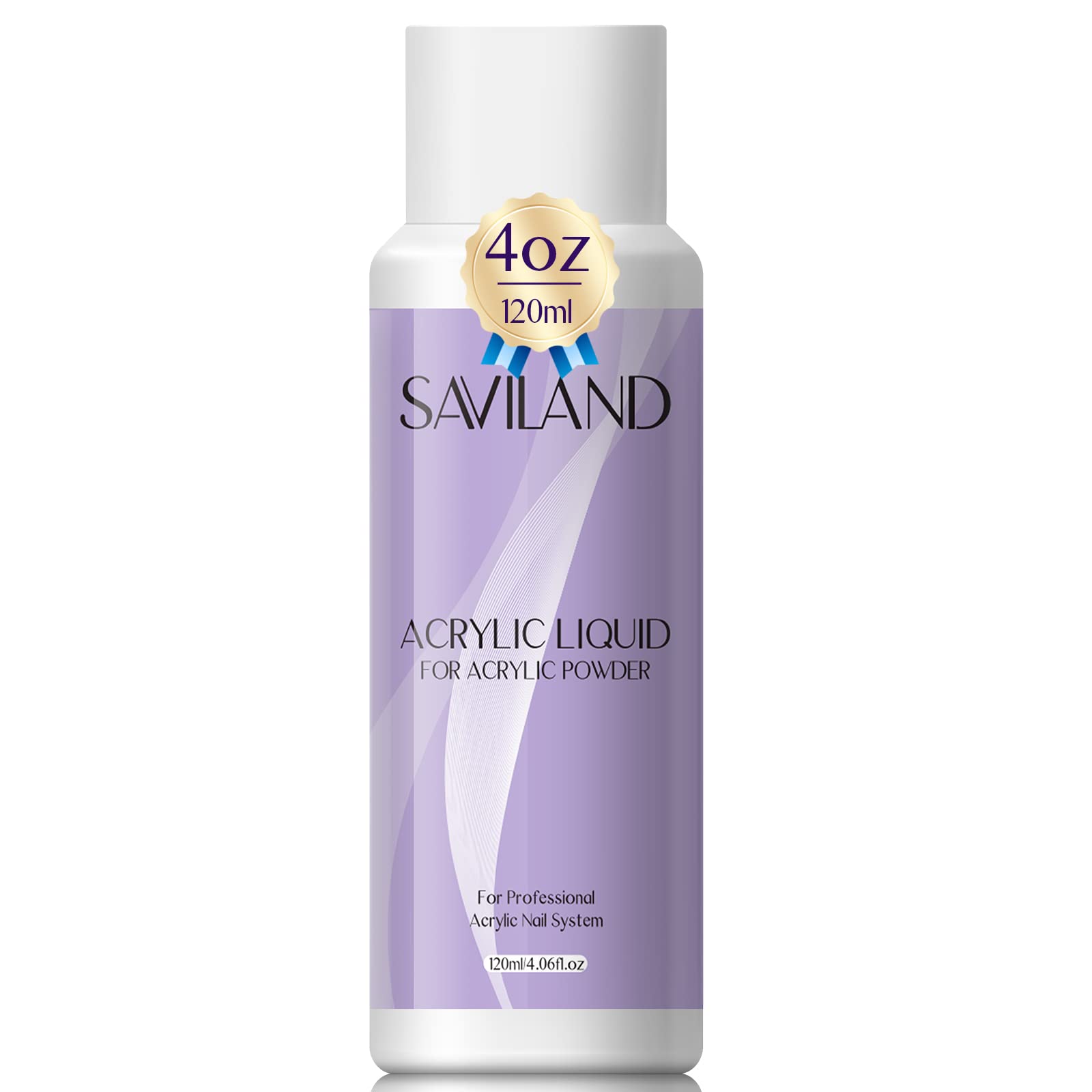Saviland 4oz Professional Acrylic Nail Liquid Monomer - Non-Yellowing Nail Extension Solution for Acrylic Powder - Perfect for Salon & Home DIY Manicures (Great for Nail Art, Extensions & French Tips)