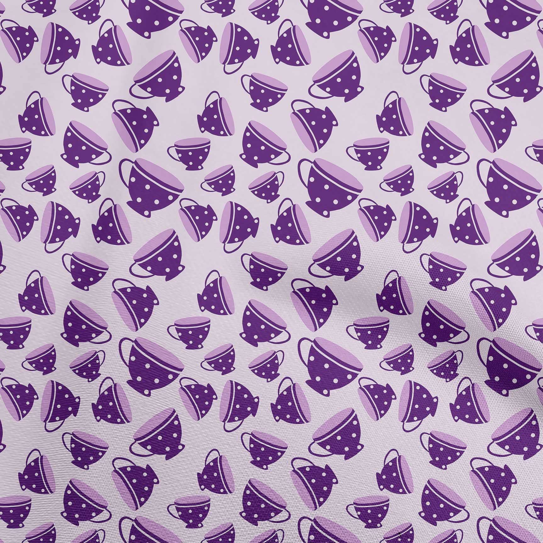 oneOone Rayon Purple Fabric - 56 Inch Wide by The Yard for DIY Sewing, Tea Cups, Utensils & Crafts | Soft Material for Quilting, Apparel & Home Decor Projects