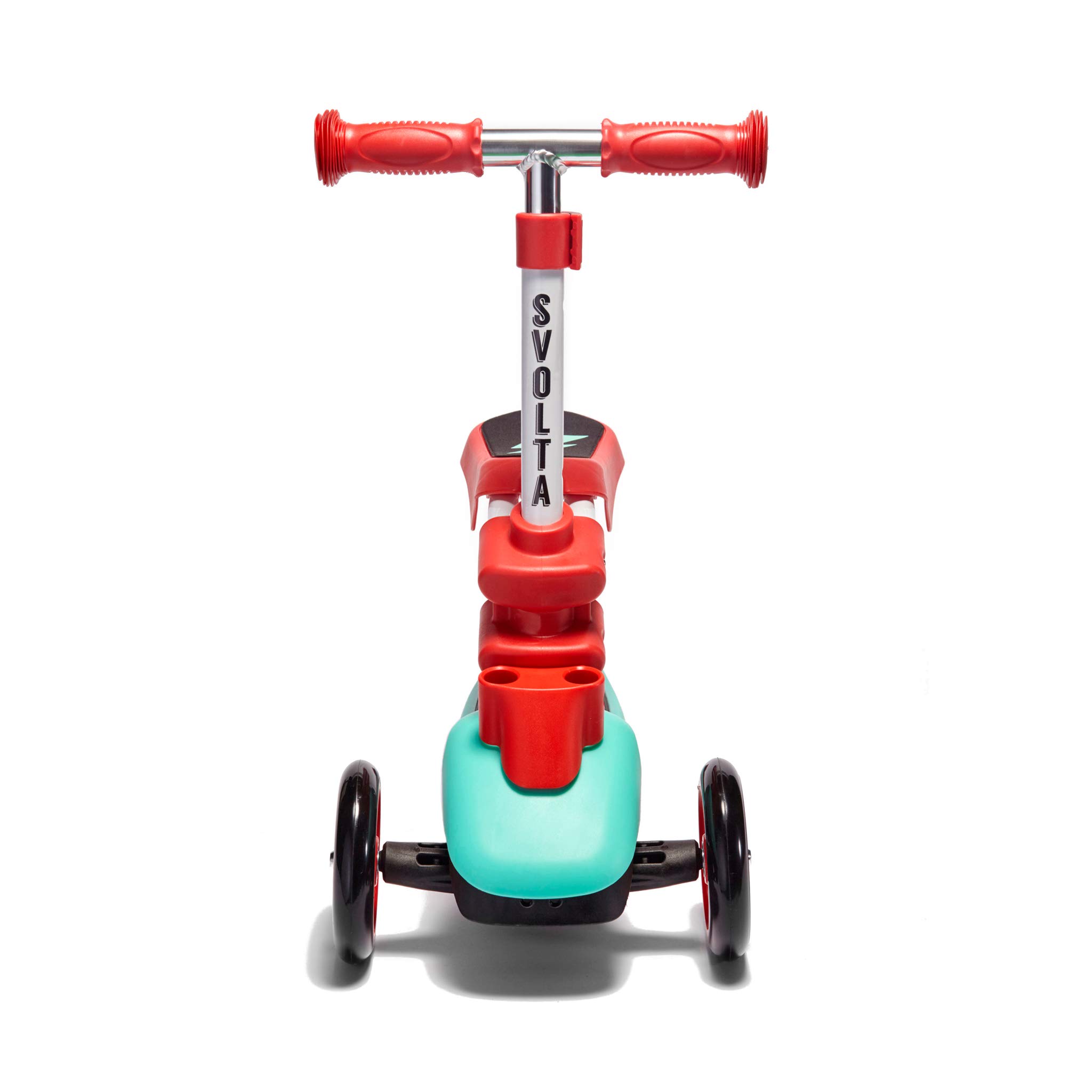 Svolta Ace 2-in-1 Sit and Stand Kids Toddler Scooter - Adjustable Height, 3 Wheels, LED Lights, for Boys & Girls Ages 1-5 Years - Perfect for Indoor & Outdoor Play, Park Rides, and Backyard Fun (Red)