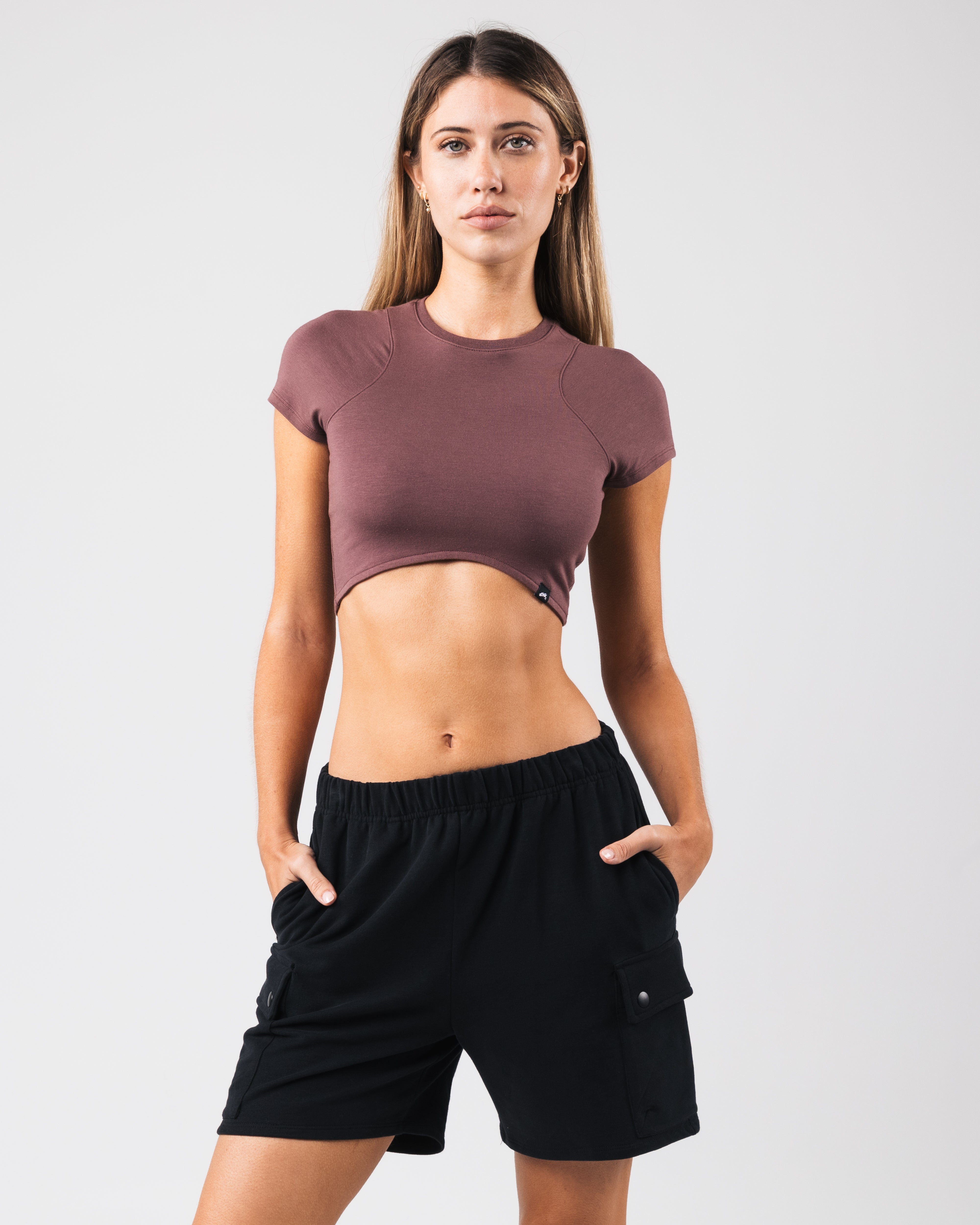 Angled Crop Tee - Trendy Women's Short Sleeve T-Shirt for Casual Wear | Perfect for Summer Outfits, Street Style & Layering