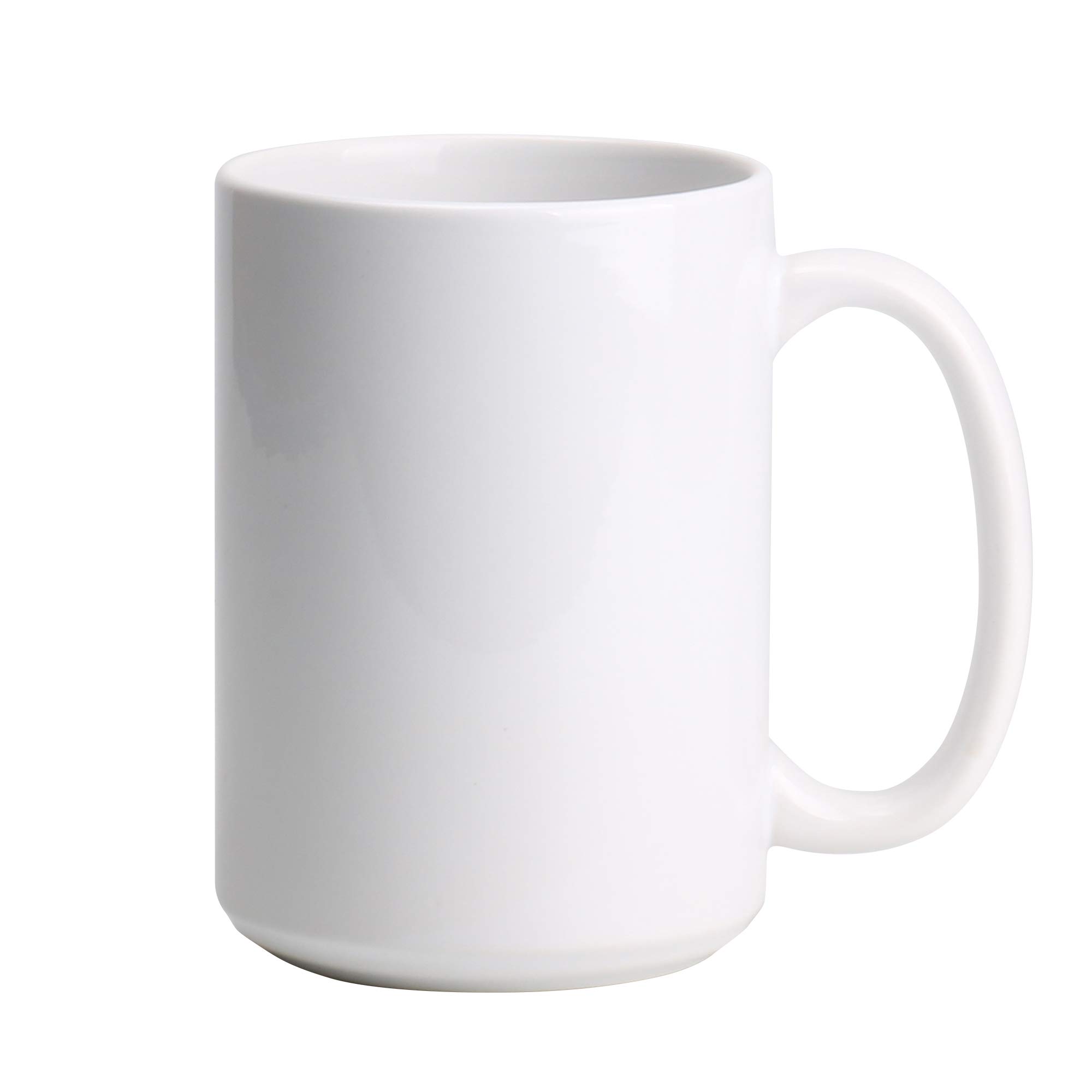 15oz White Ceramic Sublimation Coffee Mug - Bulk Pack of 12 - Customizable Blank Mugs for Sublimation Printing, Perfect for DIY Gifts, Promotional Items & Office Use
