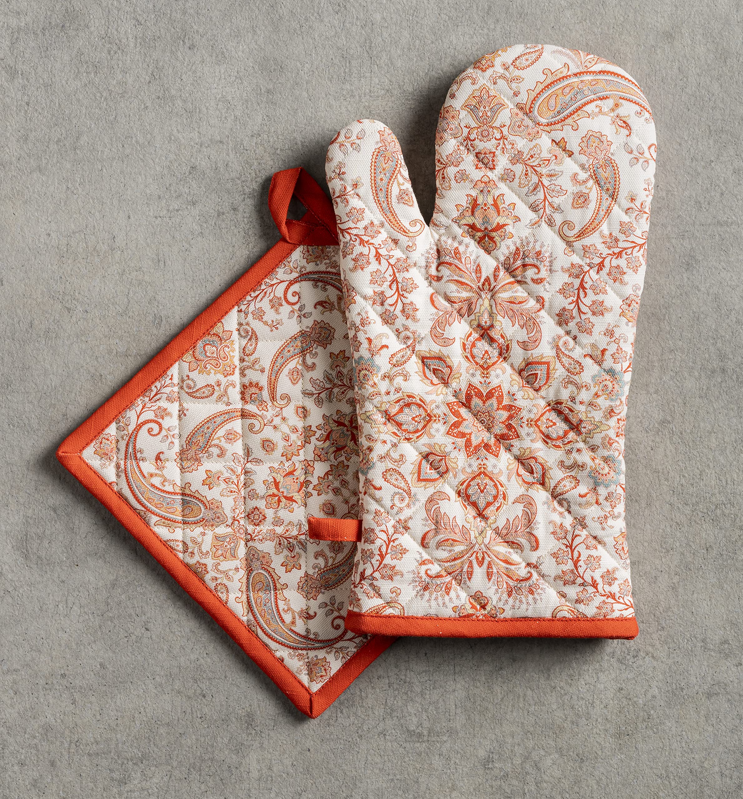 Heat Resistant 100% Cotton Oven Mitts - 7