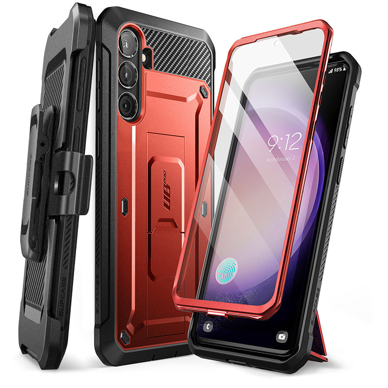 Samsung Galaxy S23 FE Unicorn Beetle PRO Heavy Duty Rugged Case - Shockproof, Drop Protection, Open Box (Metallic Red) - Perfect for Outdoor, Work & Extreme Sports