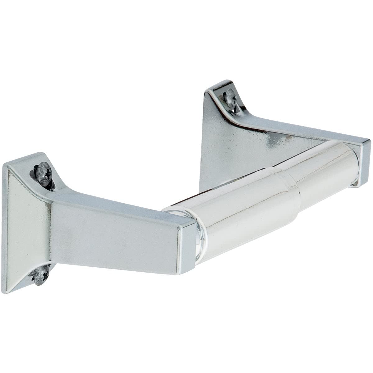Home Impressions Alpha Toilet Paper Holder - Chrome Bathroom Tissue Roll Stand with Easy Installation - Perfect for Modern Bathrooms, Powder Rooms & RVs