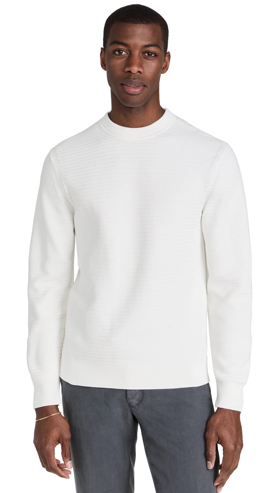 Theory Men's Riland Breach Crewneck Sweater - Premium Cotton Knit Pullover for Casual Wear & Office Outfits | Warm Winter Fashion for Men