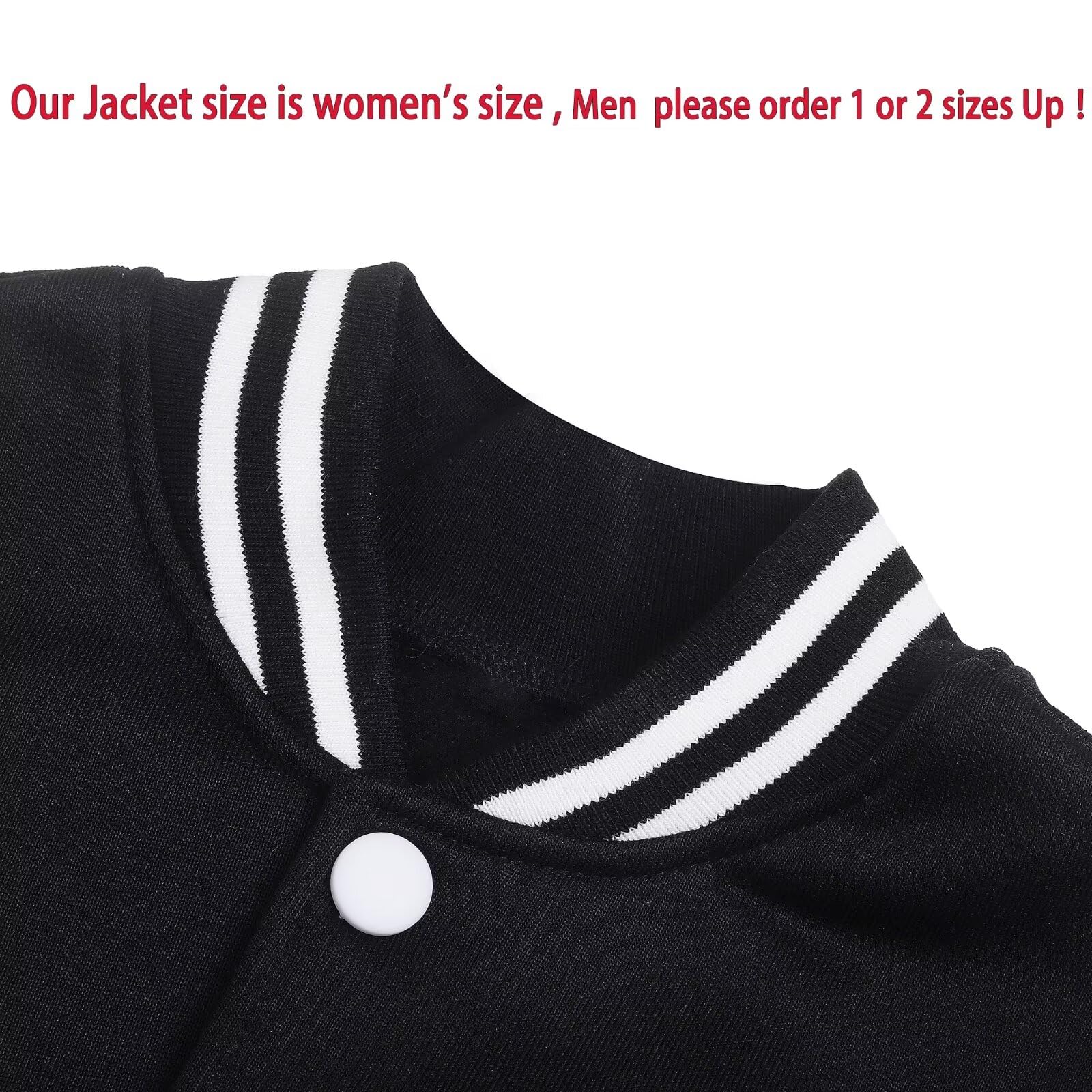 Babyhealthy Women's & Men's Varsity Baseball Jacket - Casual Letterman Bomber Windbreaker Lightweight Coat for Sports, School & Everyday Wear