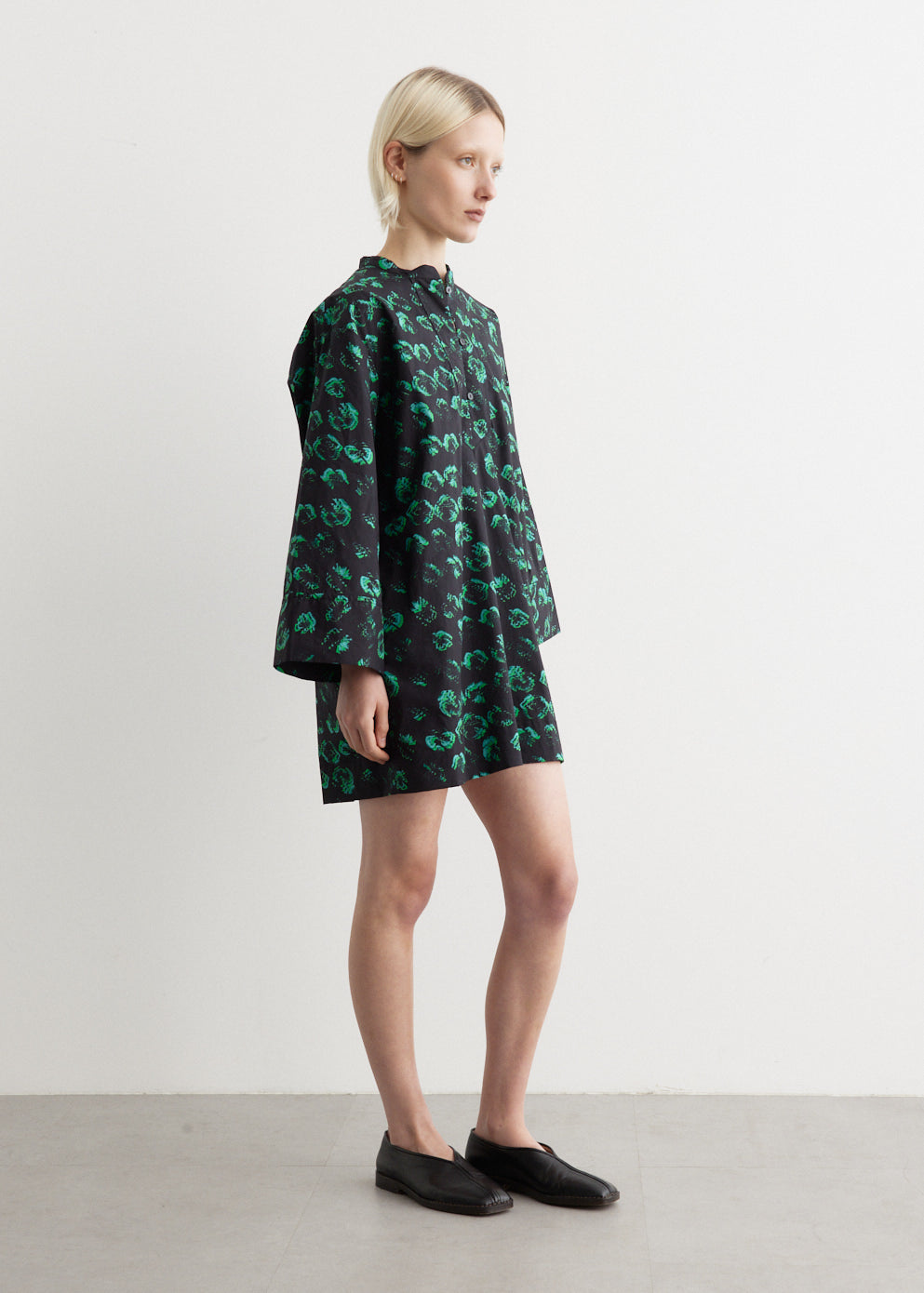 Distorted Pansy Print Green Shirt for Women - Trendy Floral Blouse for Casual Wear & Spring Outfits | Perfect for Office, Dates & Weekend Getaways