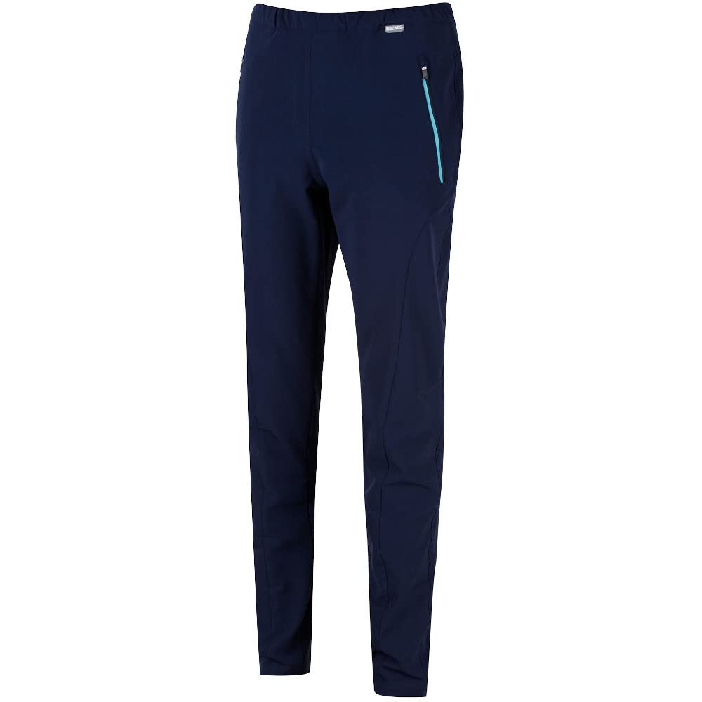 Women's Stretch Trousers - Navy Blue Comfort Fit Pants Size 10 Long - Perfect for Office Wear, Travel & Casual Outfits