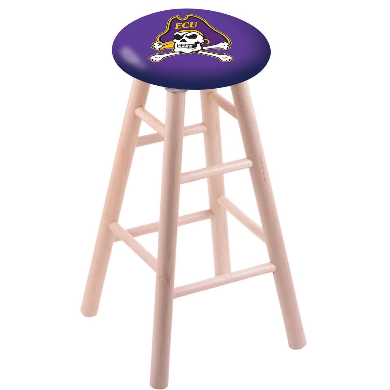 Holland Bar Stool Co. Natural Maple Wood Bar Stool with East Carolina Seat - Rustic Kitchen Island, Breakfast Nook & Home Bar Seating
