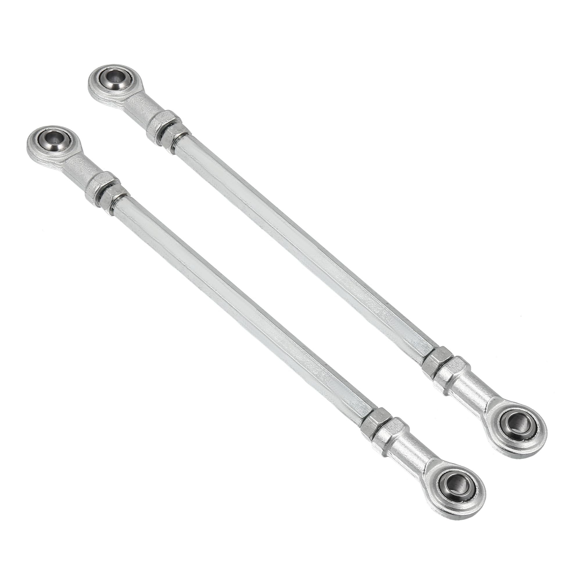 Motoforti 2-Piece 200mm Adjustable Steering Tie Rod Ball Joint with 8mm Hole Diameter - Compatible with 49cc Electric ATV & Go Kart - Silver Tone Steering Suspension Accessory for Enhanced Control & Durability - Perfect for Off-Roading, Racing & DIY Kart Upgrades