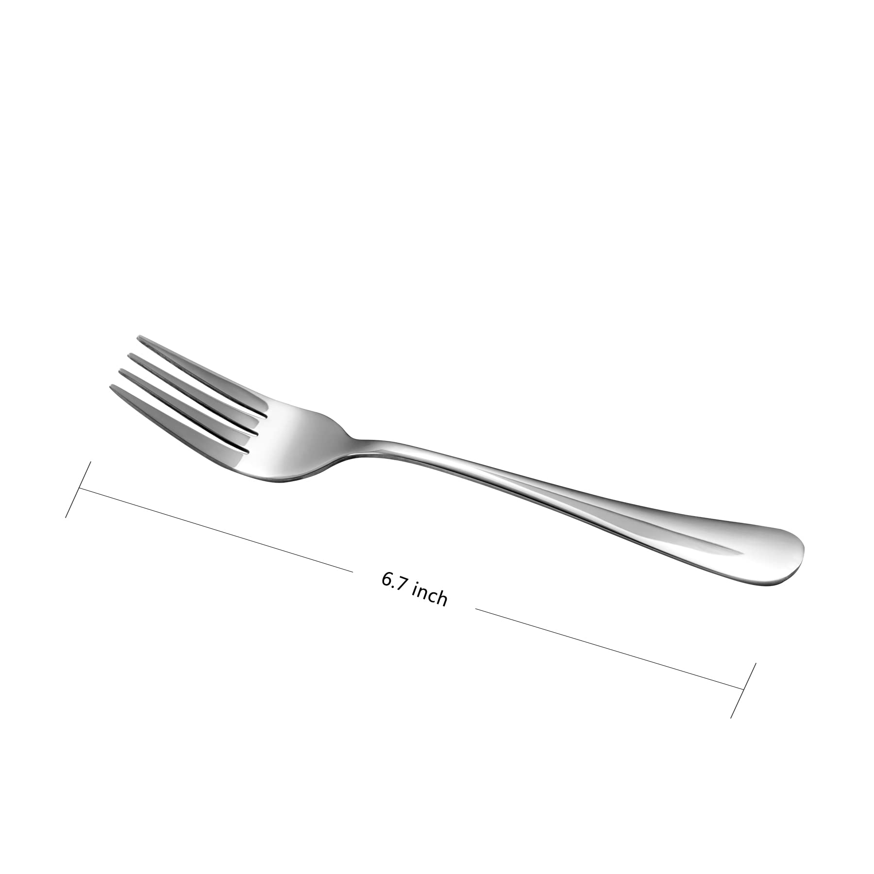 ELLERT 12-Piece Stainless Steel Salad Forks & Dessert Forks Set - 18/10 Mirror Polished Dishwasher Safe Silverware (6.7 Inches, Silver) - Perfect for Dinner Parties, Weddings, Restaurants & Home Entertaining
