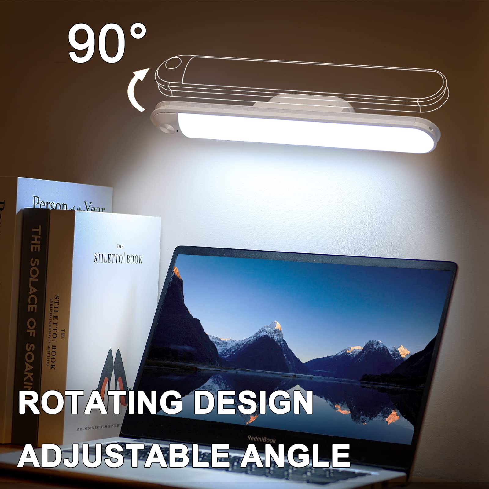 Rechargeable LED Touch Light Bar with Remote Control - Dimmable Stick-on Wall Mirror Lights for Makeup, Reading & Bunk Beds | 5W 2400mAh Battery Operated Headboard Lamp | Perfect for Bedroom, Vanity & Nighttime Use