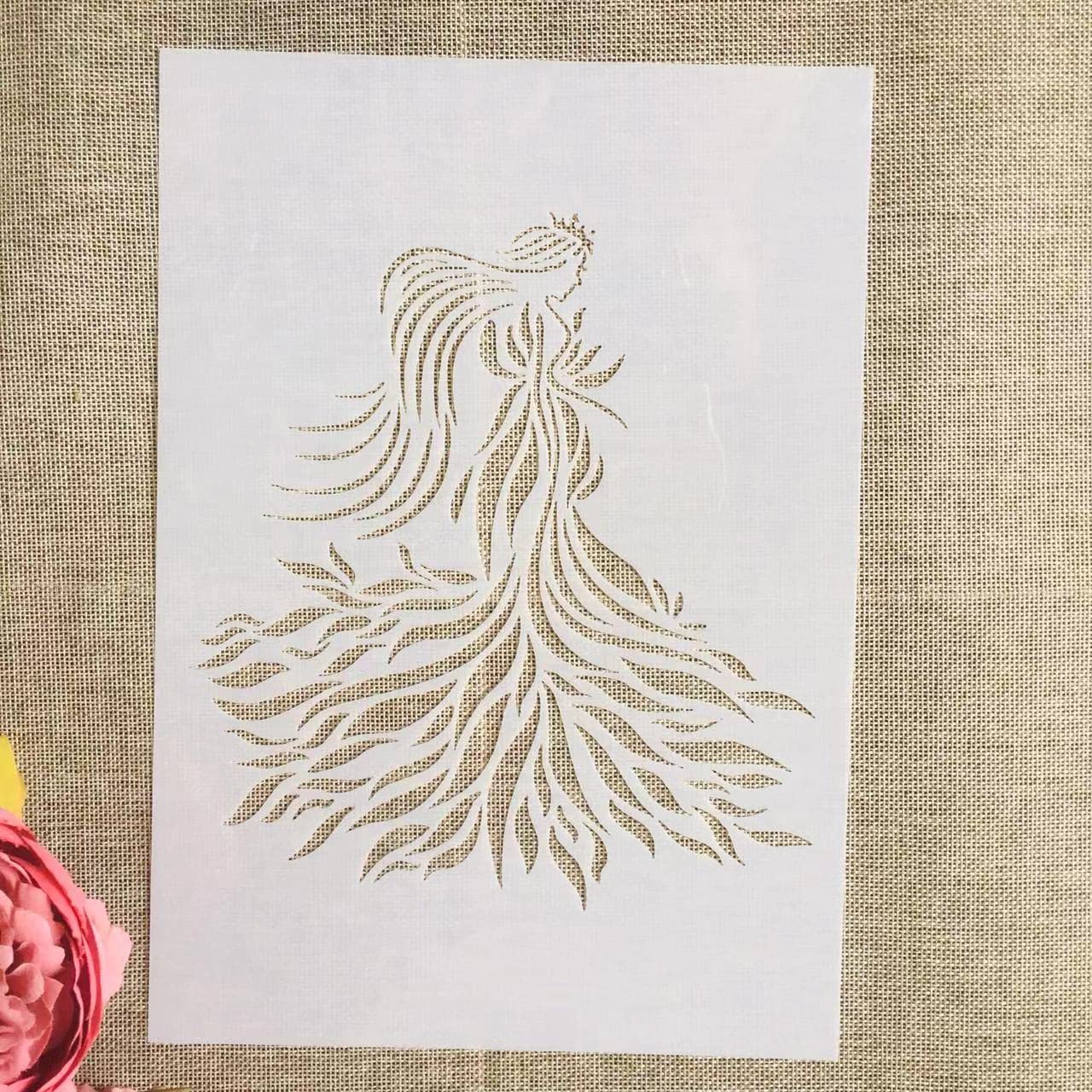 Reusable A4 29cm Mandala Princess Dress Stencils for DIY Painting - Wall, Floor, Furniture & Scrapbook Decorations | Perfect for Home Decor, Craft Projects & Kids Art Activities