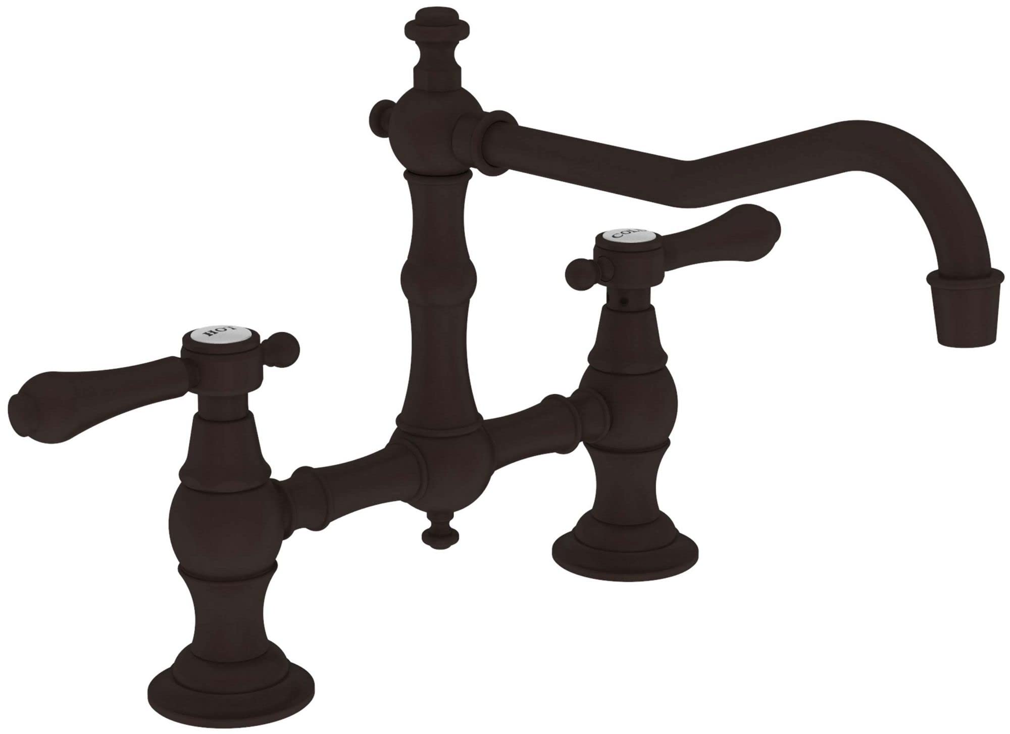 Chesterfield Oil Rubbed Bronze Kitchen Bridge Faucet Model 9461 - Vintage Style Pull-Down Sprayer for Farmhouse & Modern Sinks